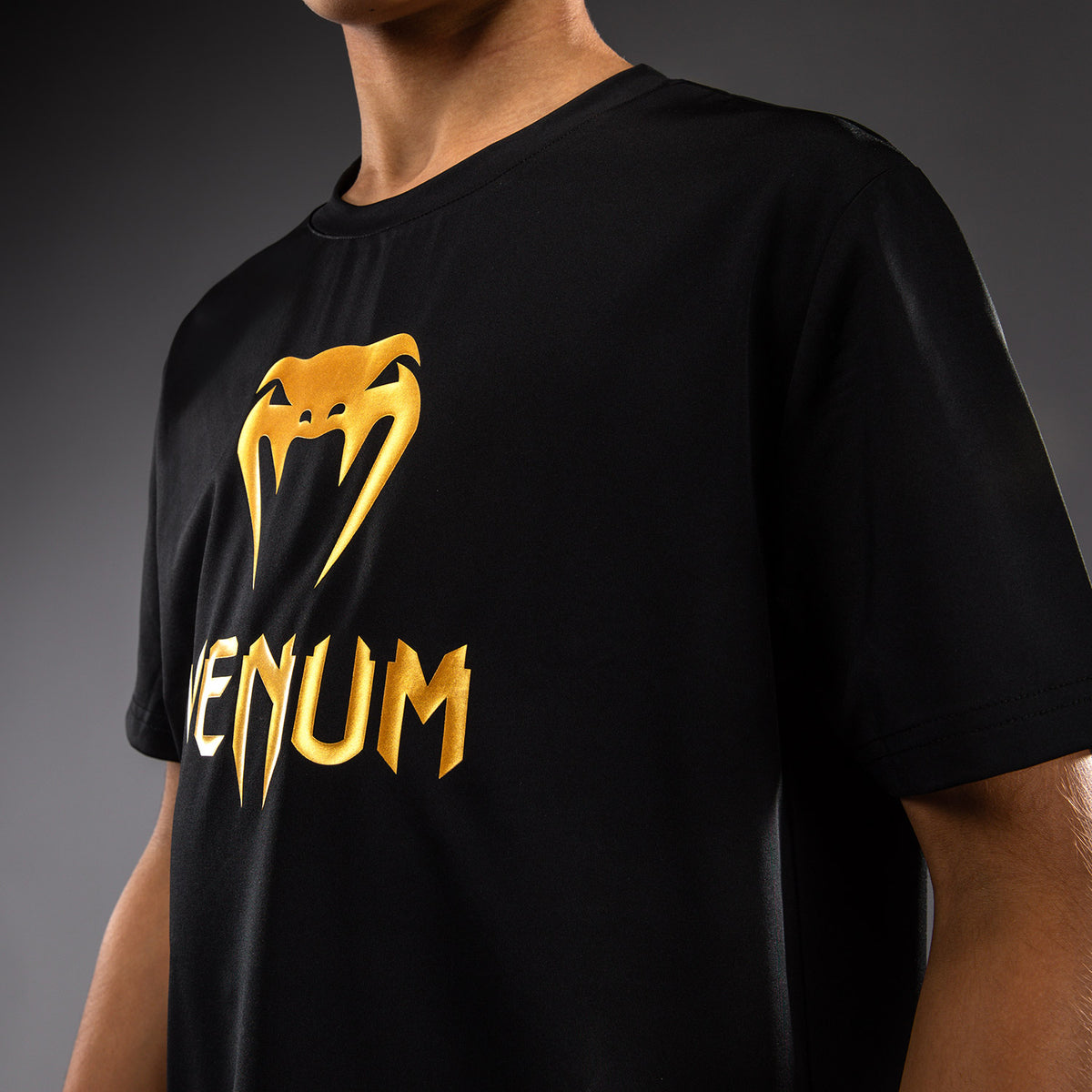 Venum Classic T-shirt Dry Tech per bambini - Nero/Oro