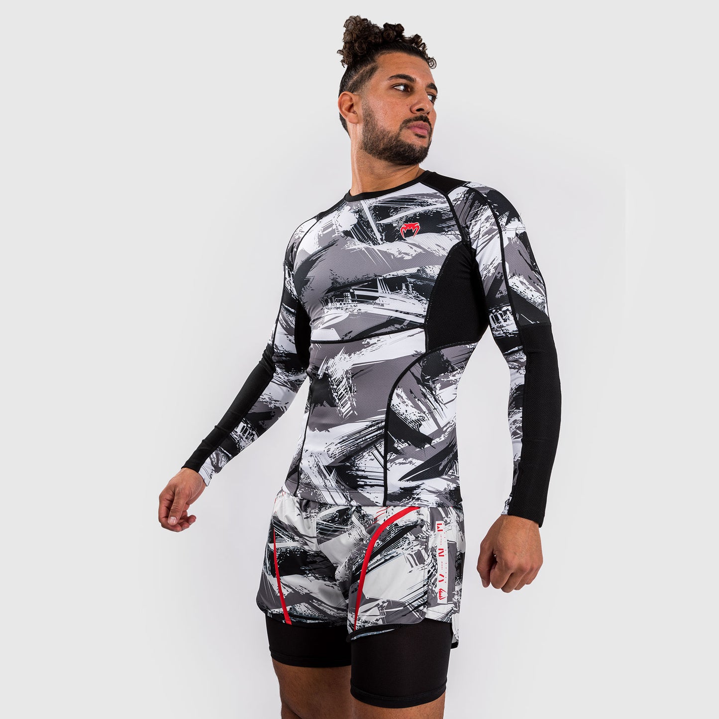 Venum Electron 3.0 Rashguard a manica lunga - Grigio/Rosso