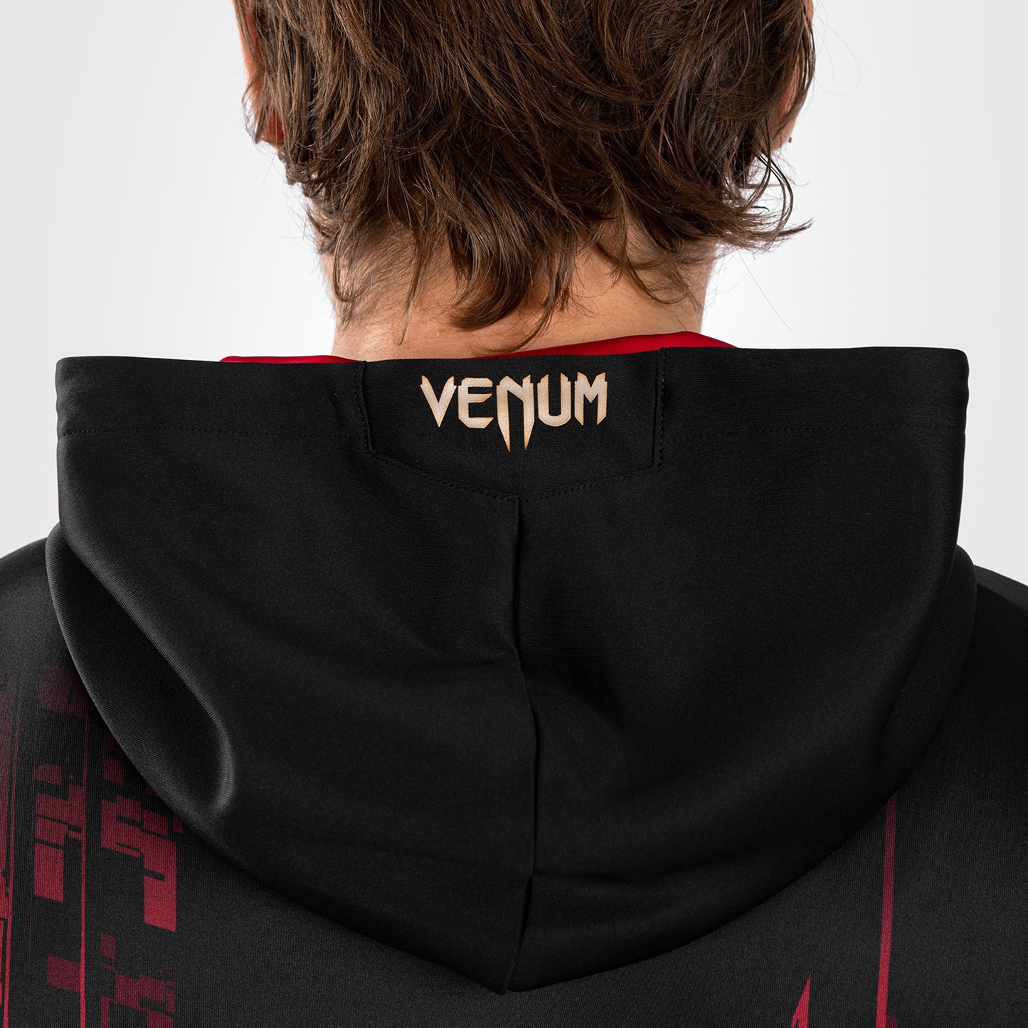 UFC Venum Performance Institute 2.0 Felpa con cappuccio con zip da uomo - Nero/Rosso