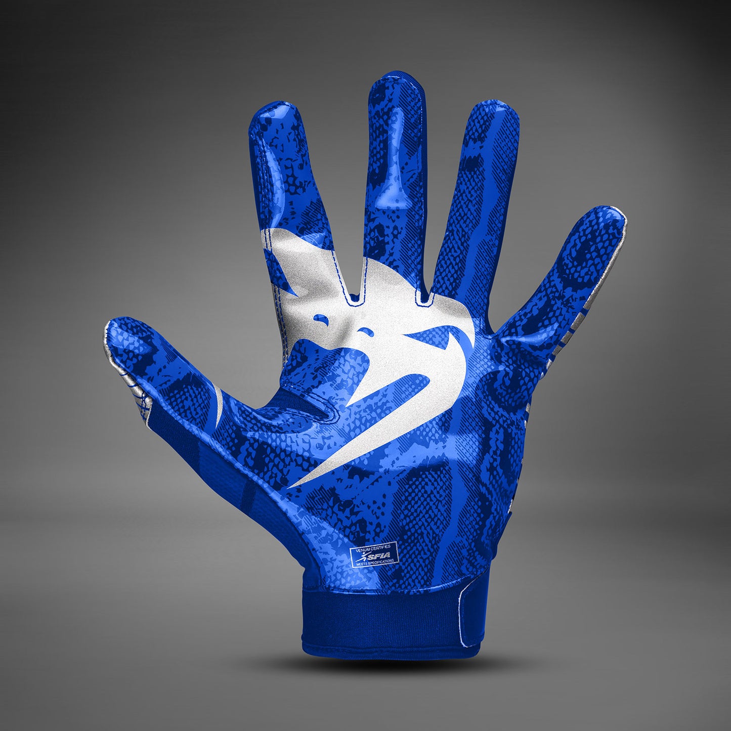 Venum Elite Guanti da football - Blu reale/Argento