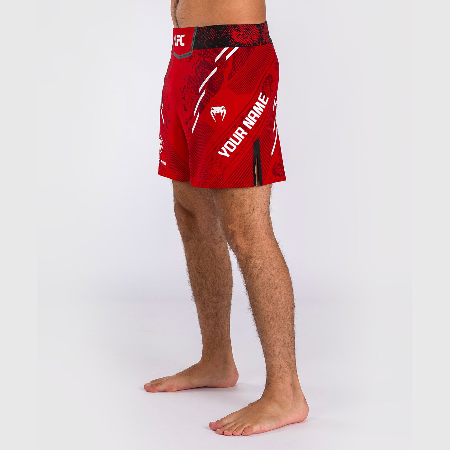 Pantaloncini da combattimento UFC Adrenaline by Venum personalizzati Authentic Fight Night Uomo - Short Fit – Rosso