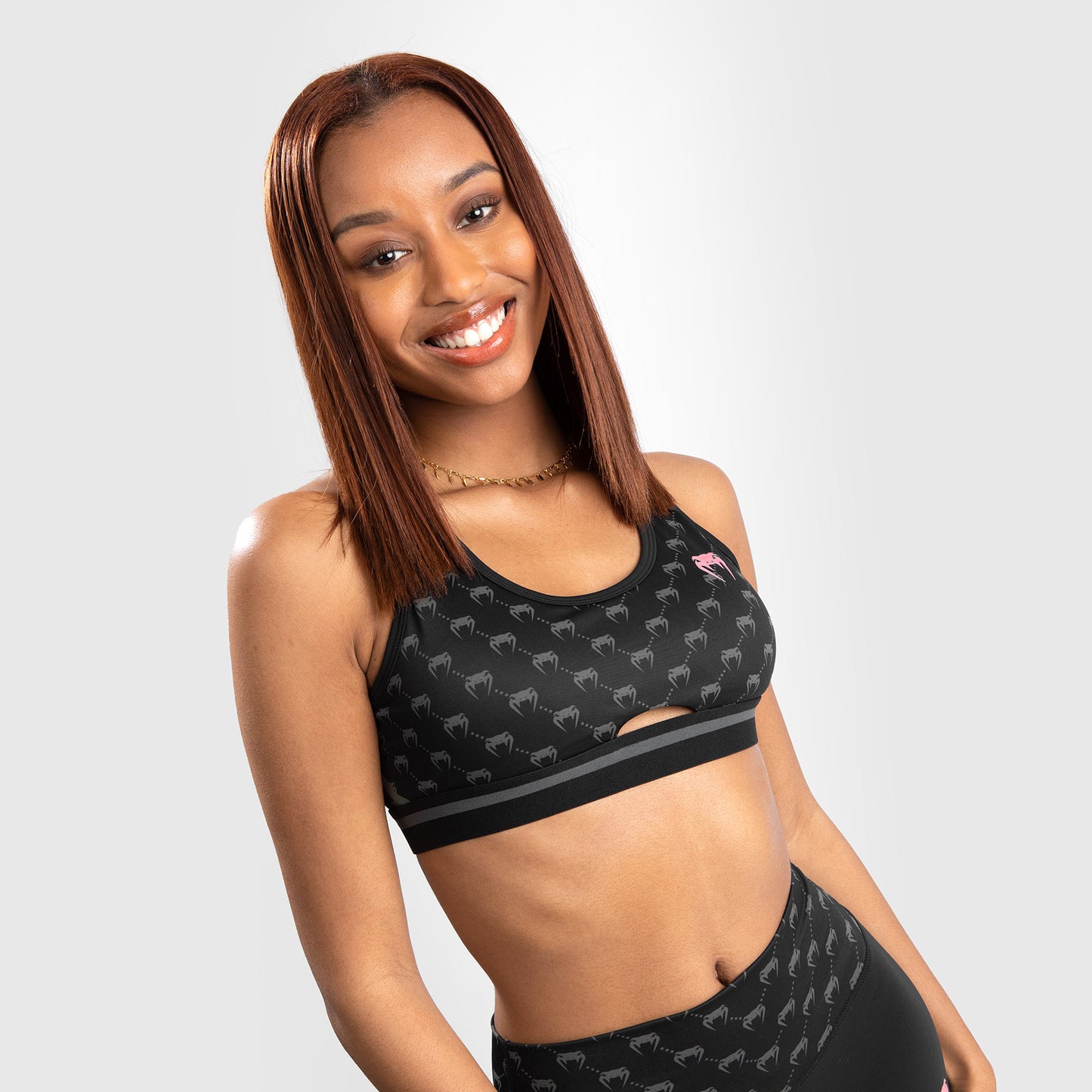 Reggiseno sportivo Venum Monogram – Nero/Oro rosa