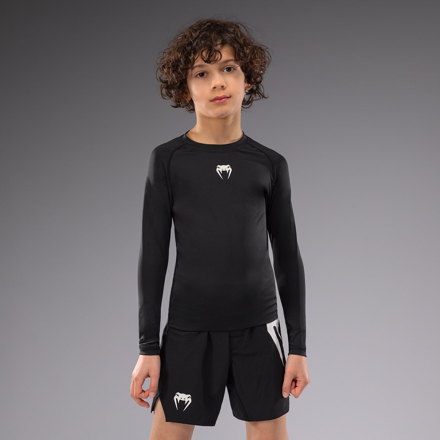 Venum Contender Rashguards per Bambini Maniche Lunghe - Nero