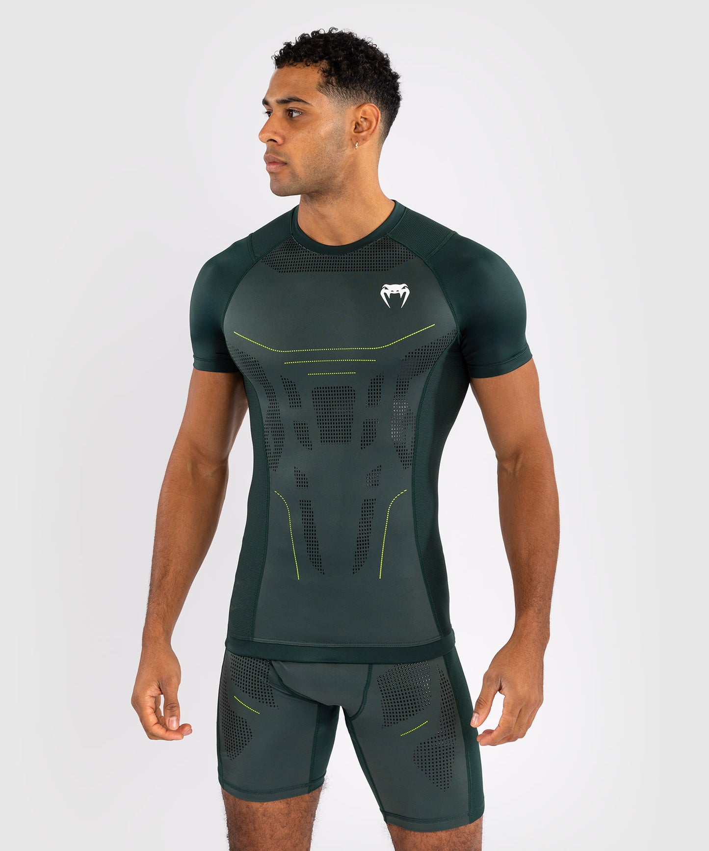 Venum Technical 3.0 Maglia a Maniche Corte Rashguard - Verde Foresta