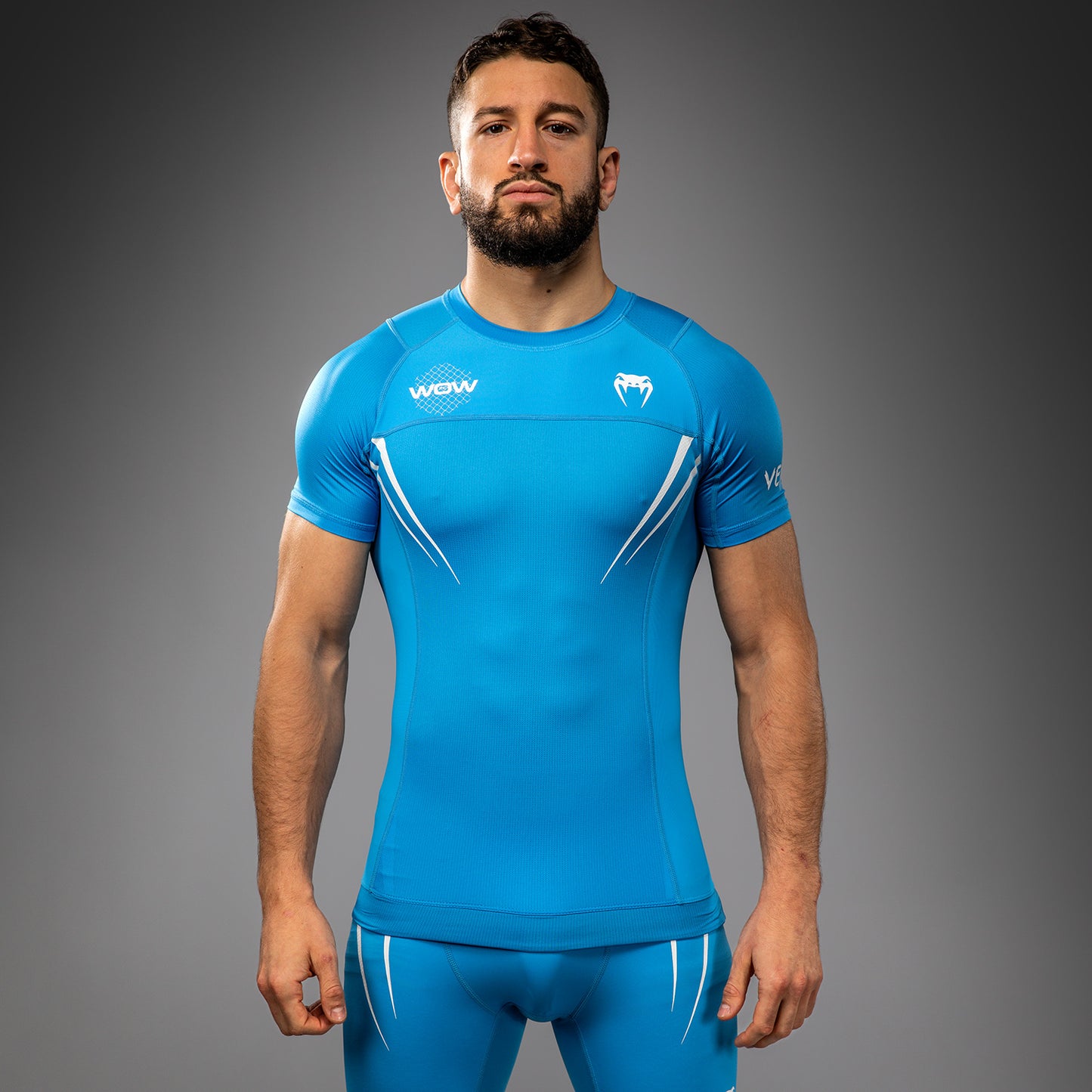 Venum x WOW FC Maglietta a Maniche Corte Rashguard - Blu Pacifico