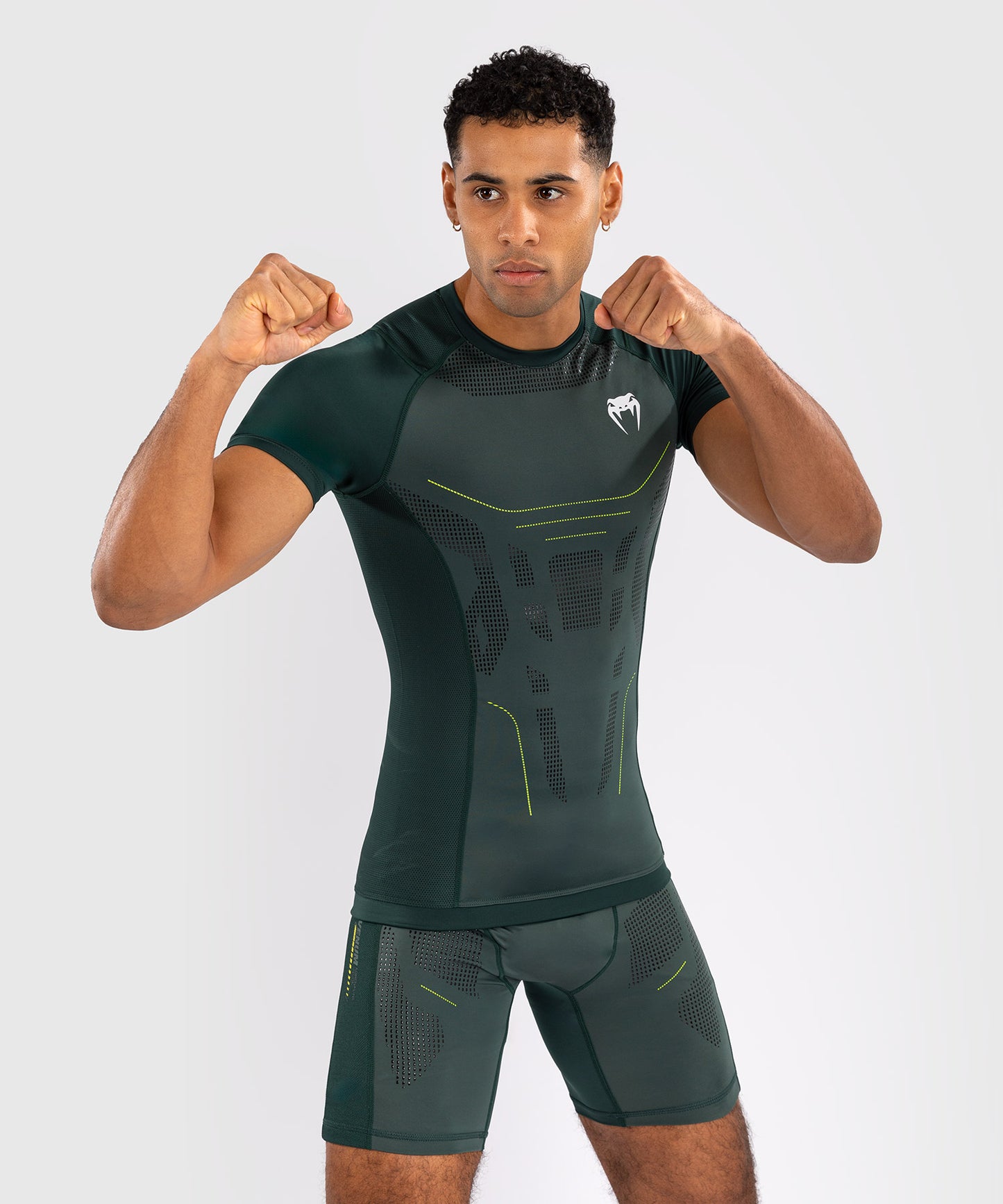 Venum Technical 3.0 Maglia a Maniche Corte Rashguard - Verde Foresta