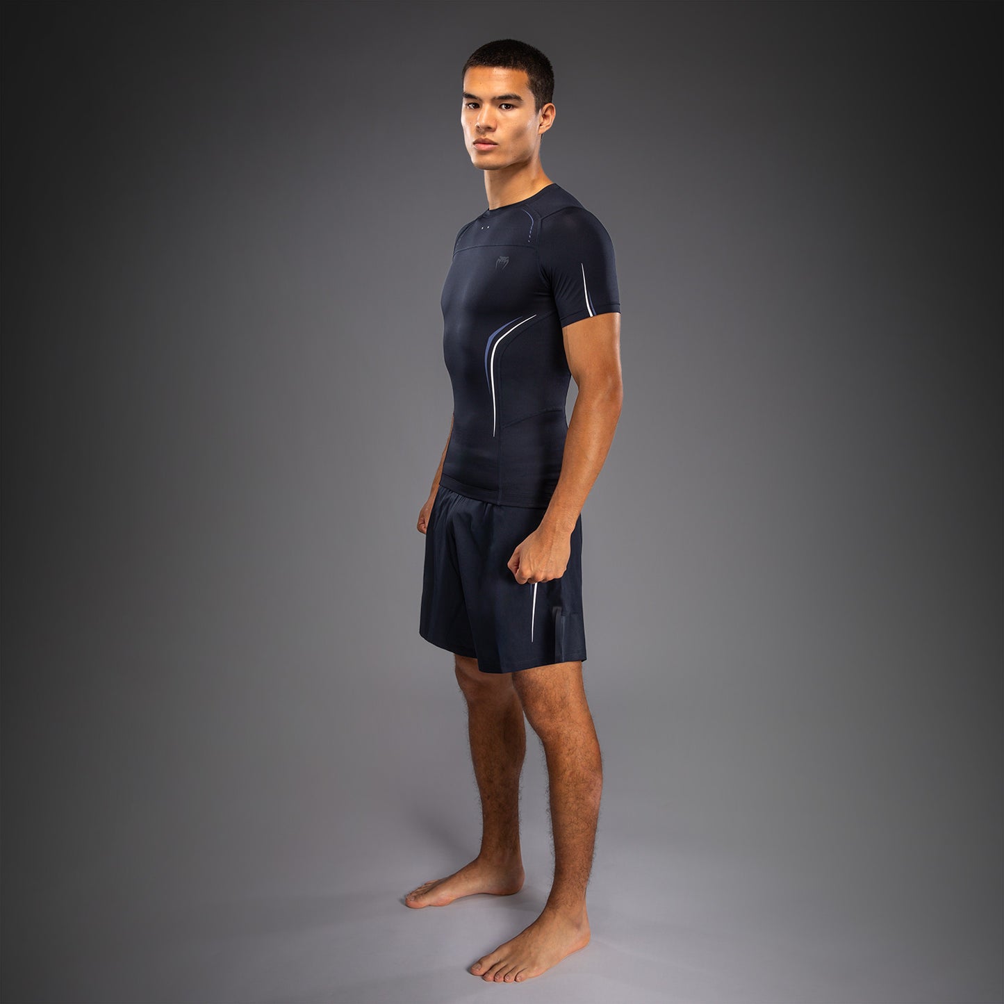 Venum G-Core Rashguard a Maniche Corte - Blu Navy/Bianco