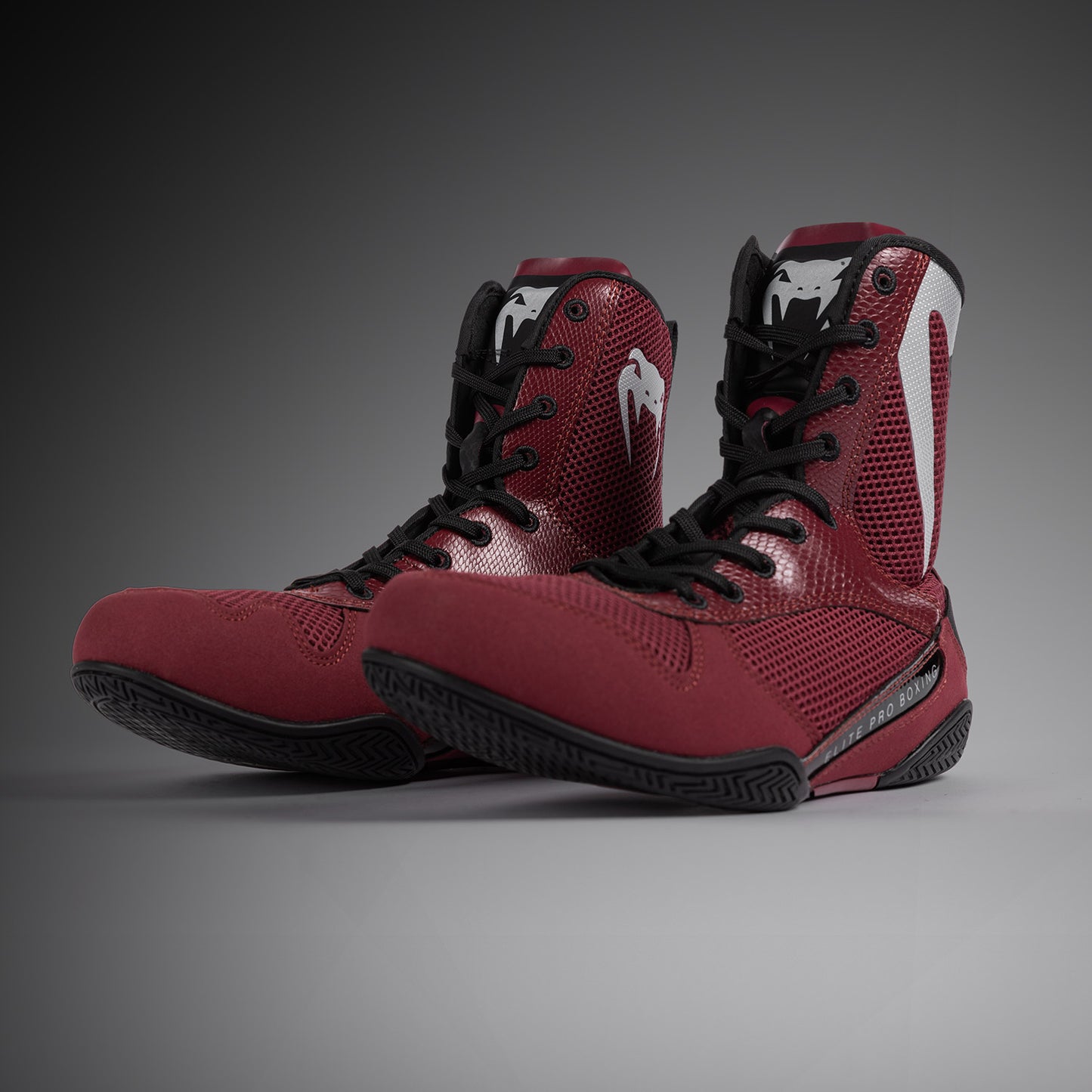 Venum Elite Scarpe da Boxe - Borgogna/Argento