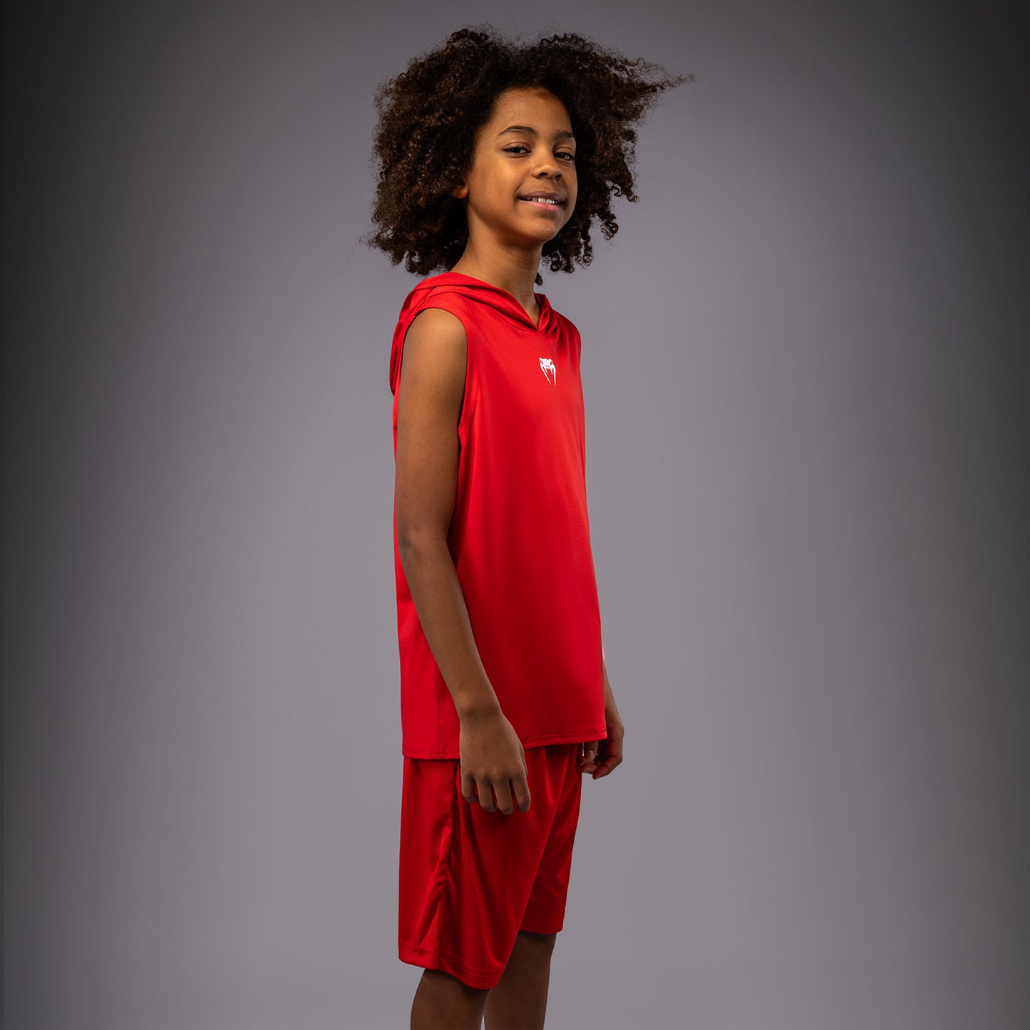 Venum Elite Felpa con Cappuccio Senza Maniche Dry Tech per Bambini - Rosso