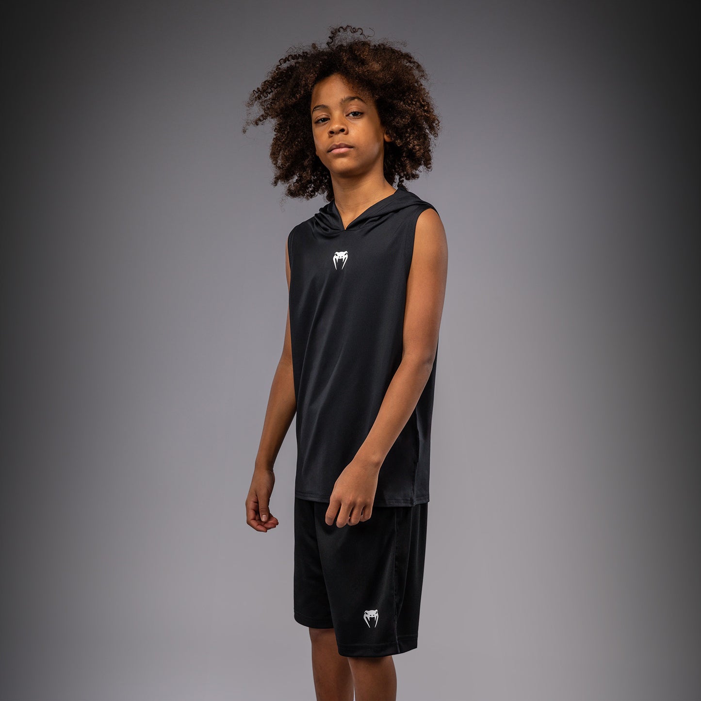 Venum Elite Felpa con Cappuccio Senza Maniche Dry-Tech per Bambini - Nero