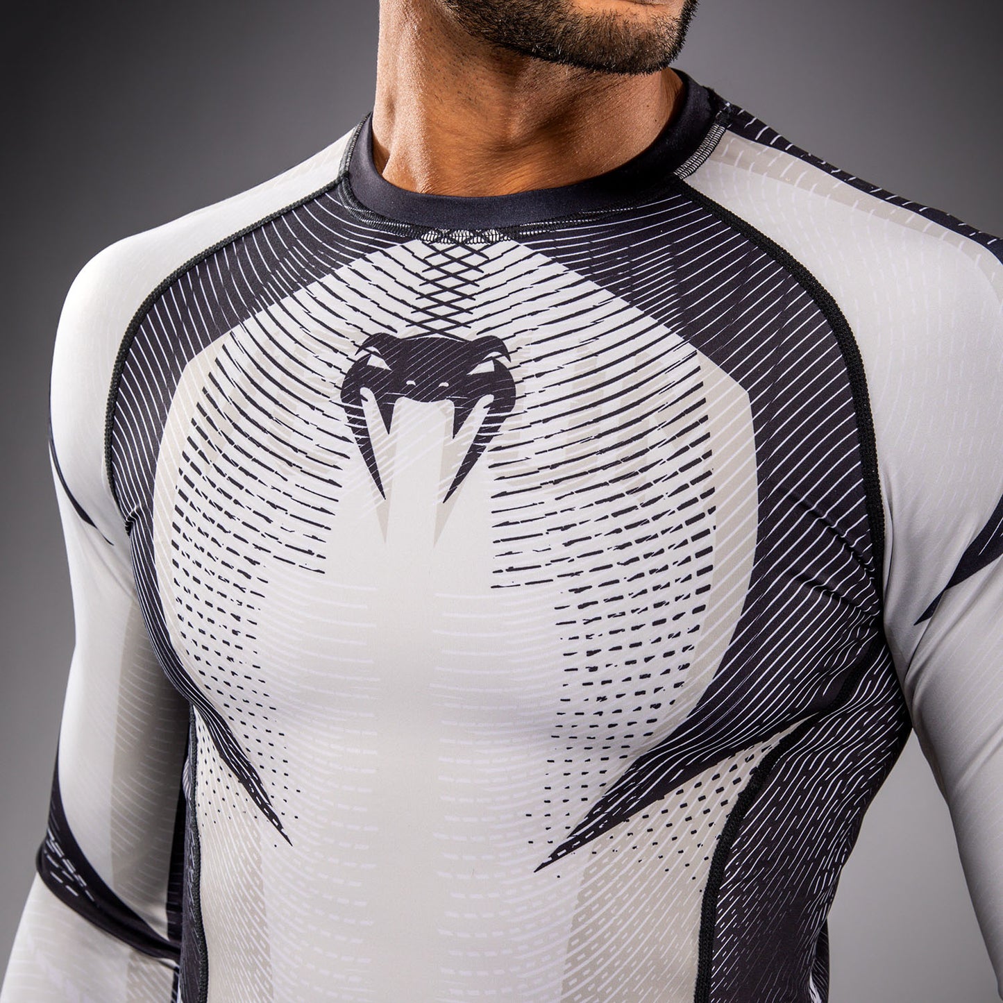 Venum Galactic 3.0 Rashguard a Maniche Lunghe - Bianco Sporco/Nero