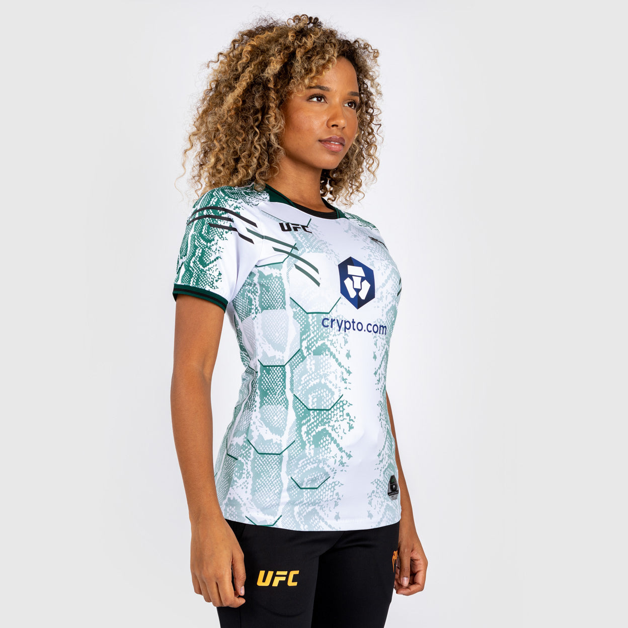 UFC Adrenaline by Venum Personalized Authentic Fight Night Maglia Walkout donna - Emerald Edition - bianco/verde