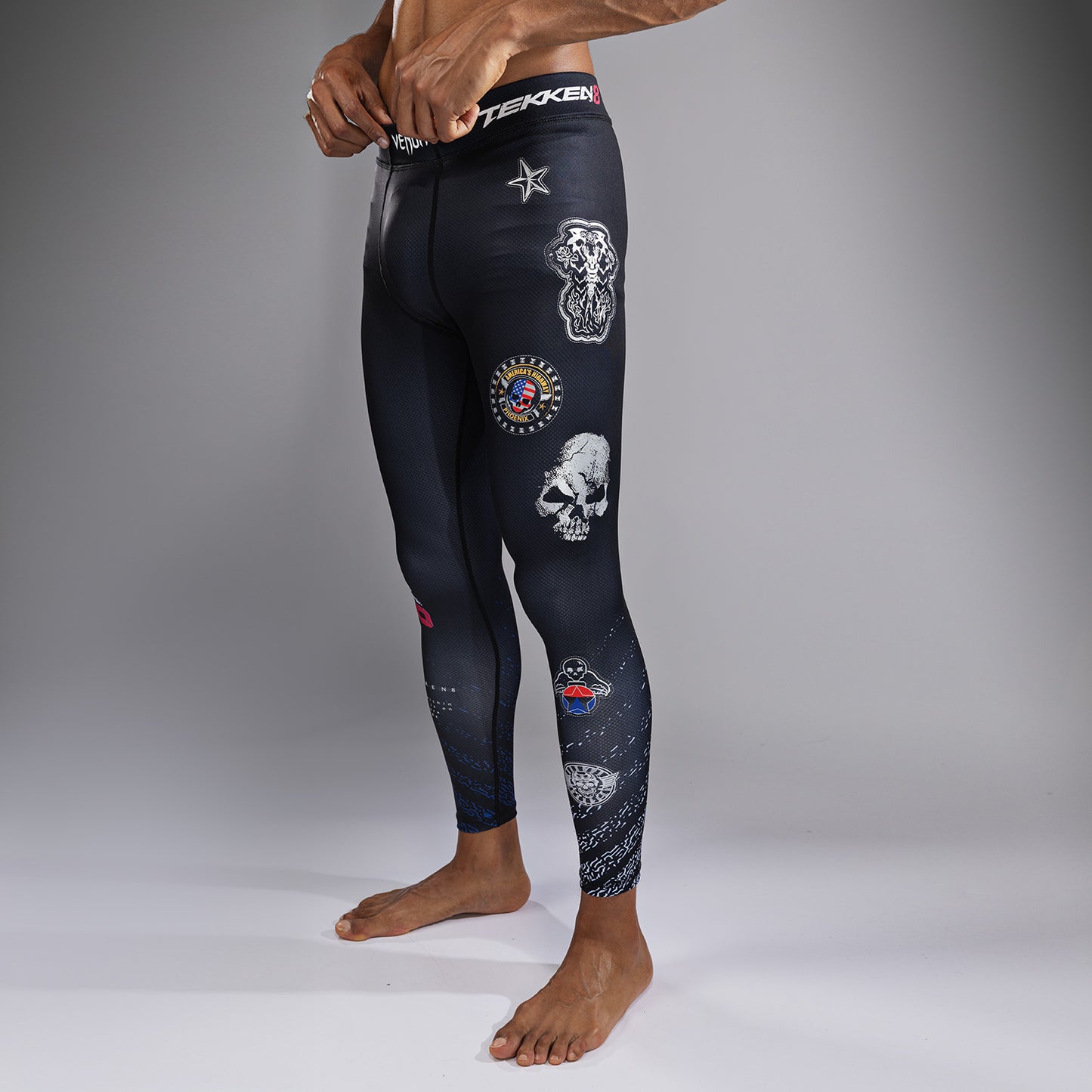 Venum x TEKKEN 8 - Paul Phoenix Pantaloni a compressione - Nero/Blu