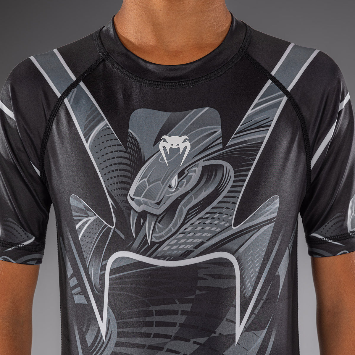 Venum Crimson Viper 2.0 Rashguard a maniche corte per bambini - Nero/Grigio