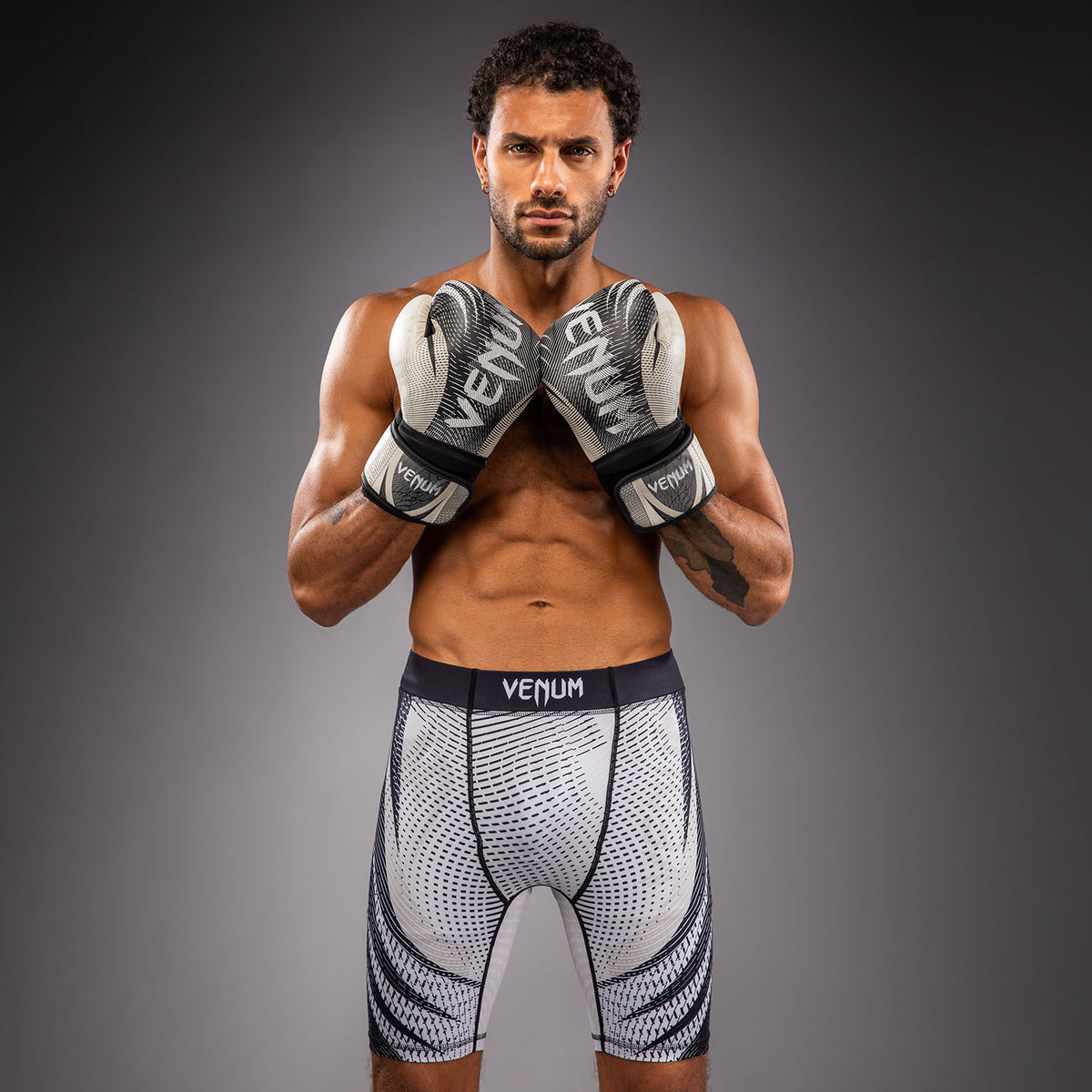 Venum Galactic 3.0 Pantaloncini a Compressione - Bianco Sporco/Nero
