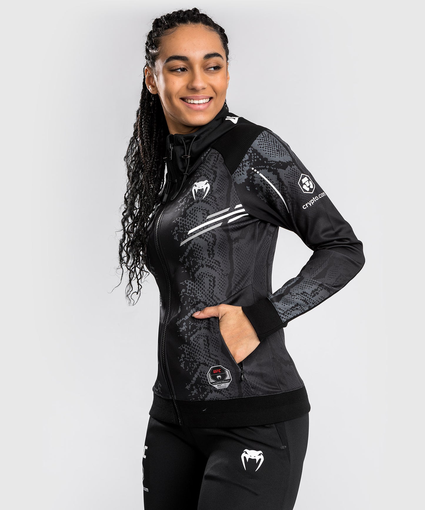 UFC Adrenaline by Venum Authentic Fight Night Felpa con cappuccio Walkout da Donna - Nero