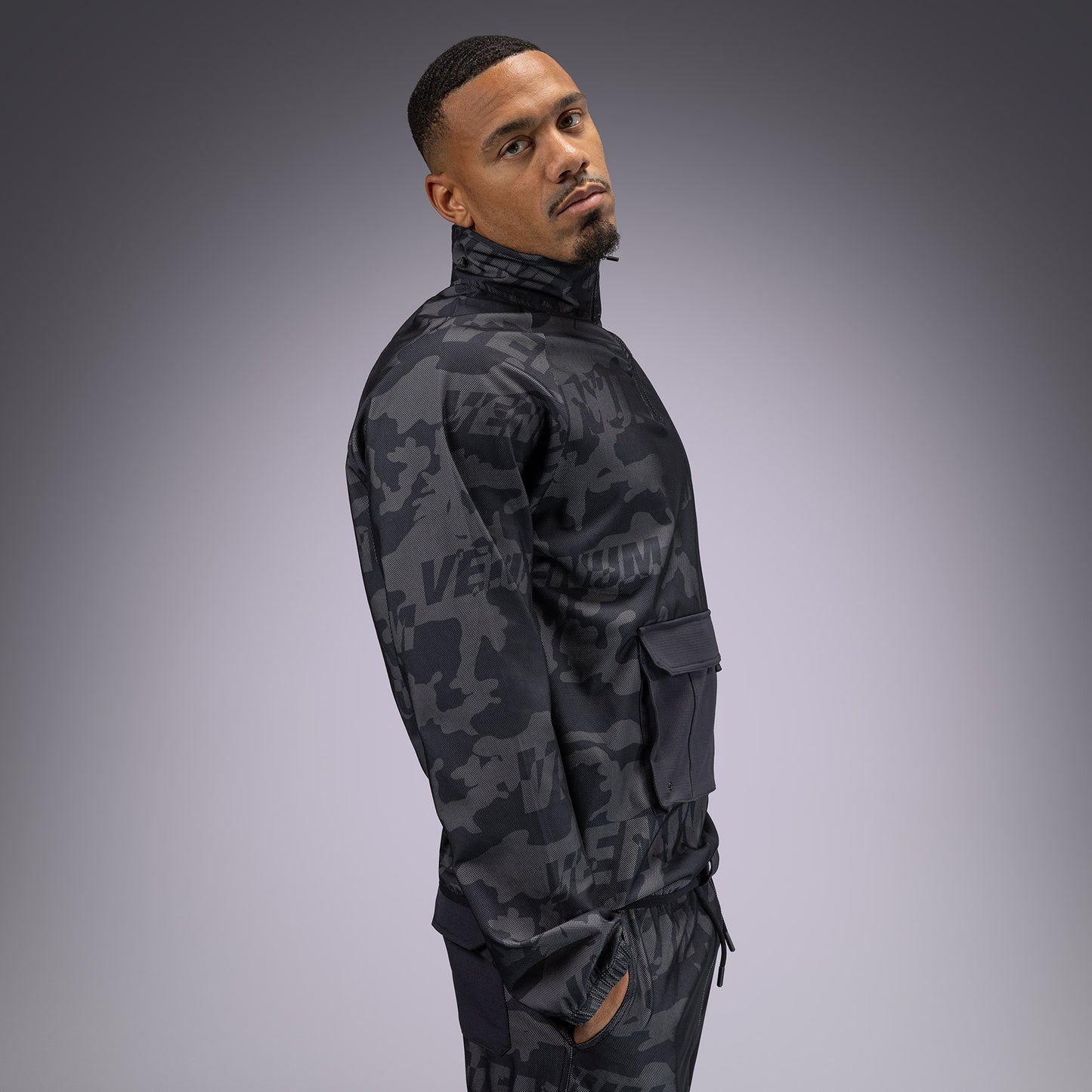 Venum Trooper Giacca della Tuta da Uomo - Nero/Grigio Scuro