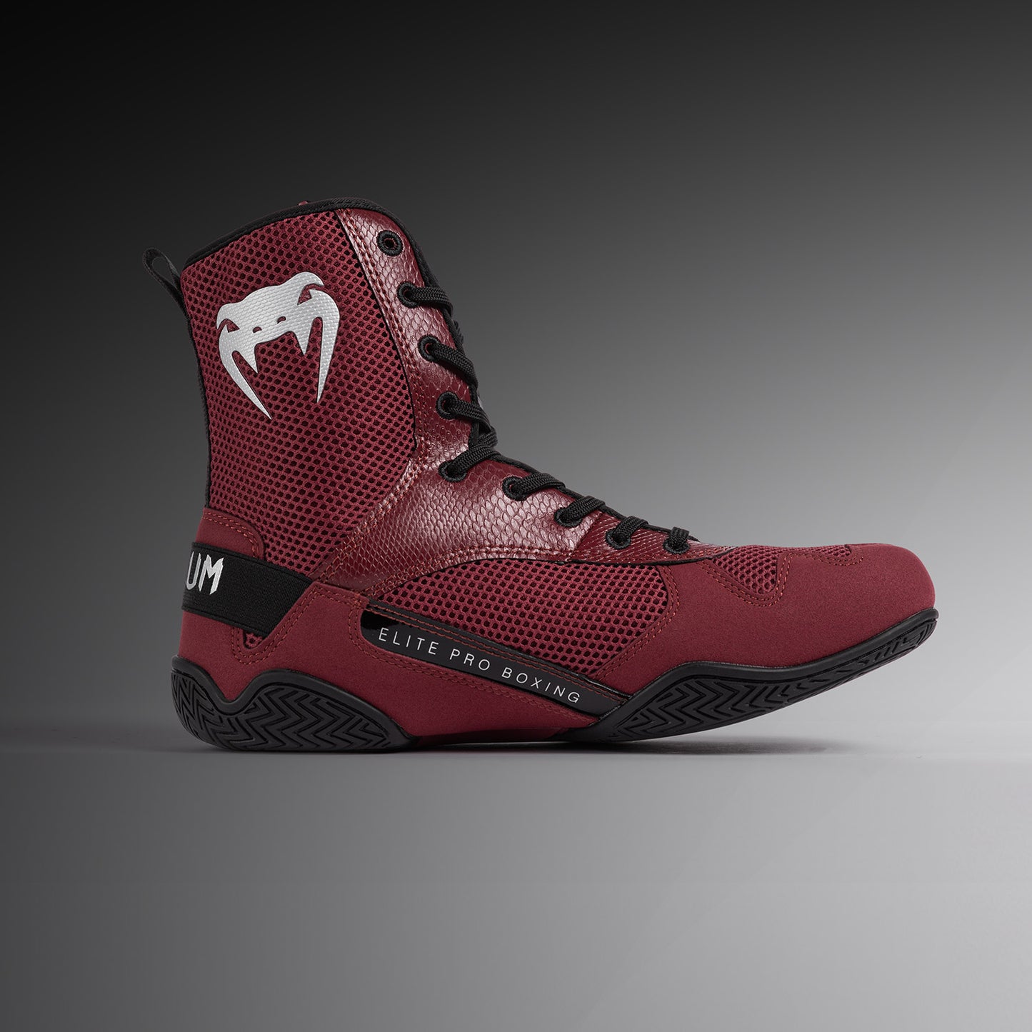 Venum Elite Scarpe da Boxe - Borgogna/Argento