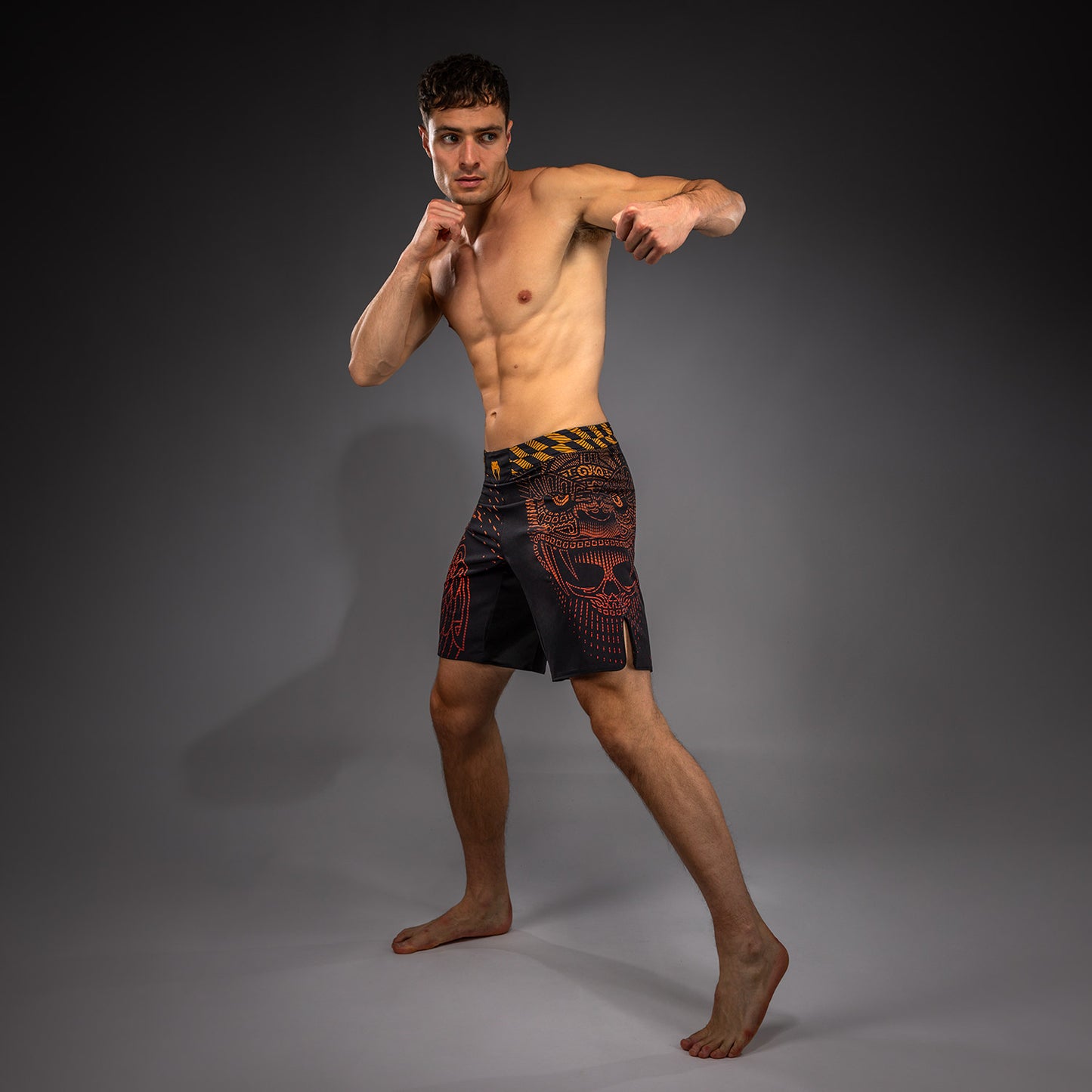 Venum Quetzal Fury Pantaloncini da Combattimento - Nero/Rosso Fury/Arancione