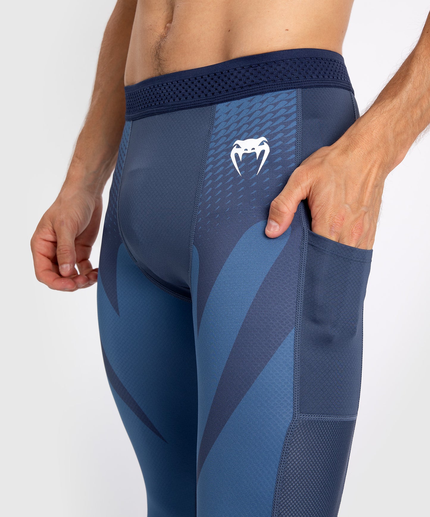 Venum Attack Pantaloni a Compressione da Uomo - Blu Navy