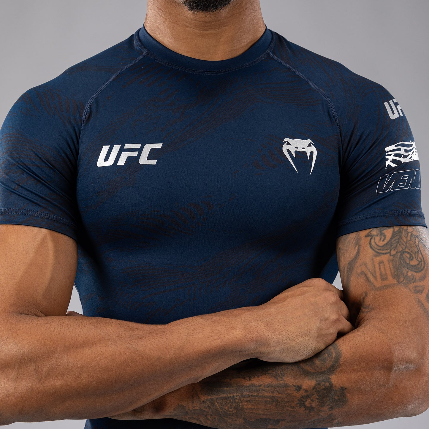 UFC Fusion by Venum Fight Week Rashguard a maniche corte Performance - Blu oceanico