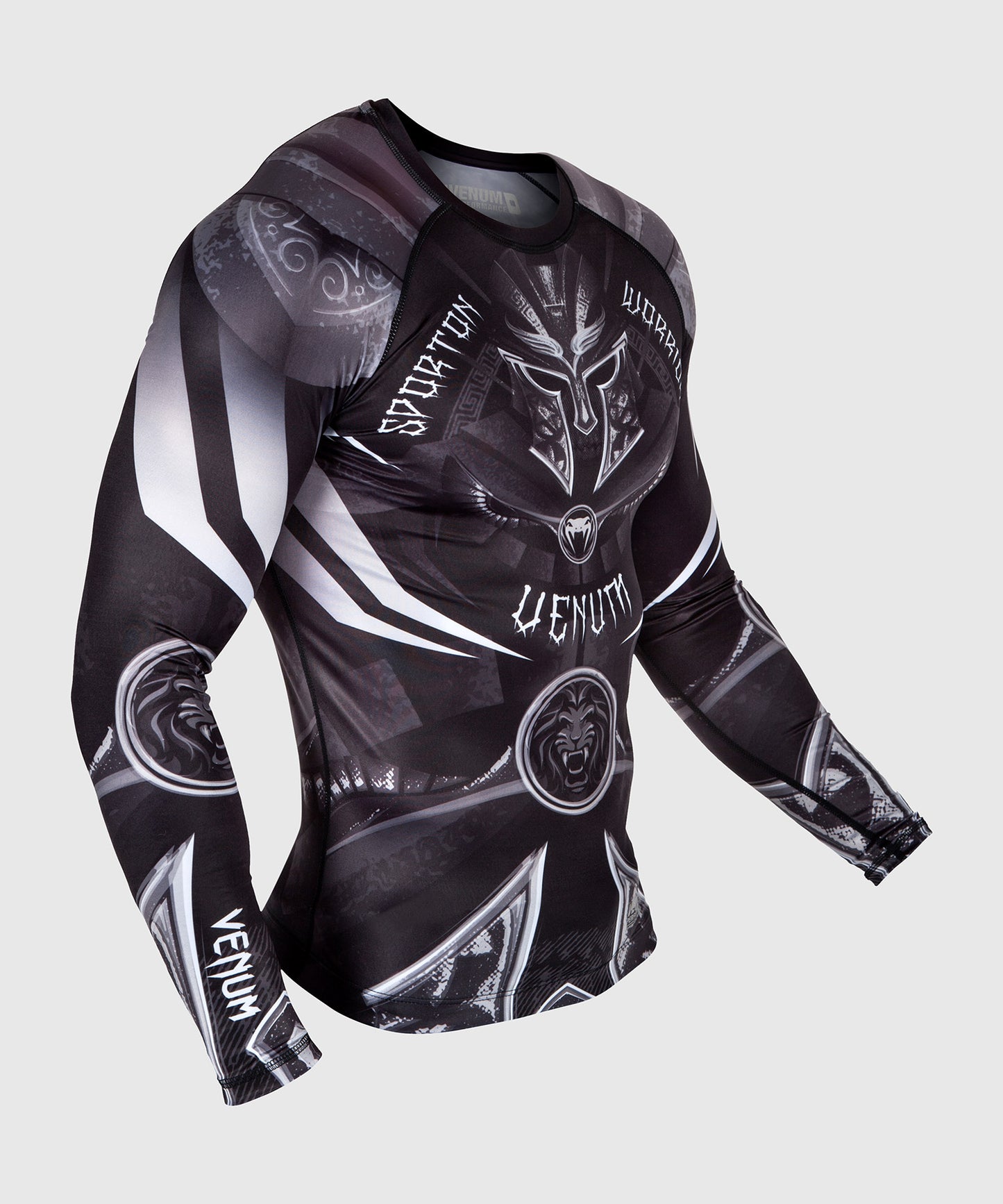 Rashguard Venum Gladiator 3.0 - Nera/Bianca - Maniche lunghe