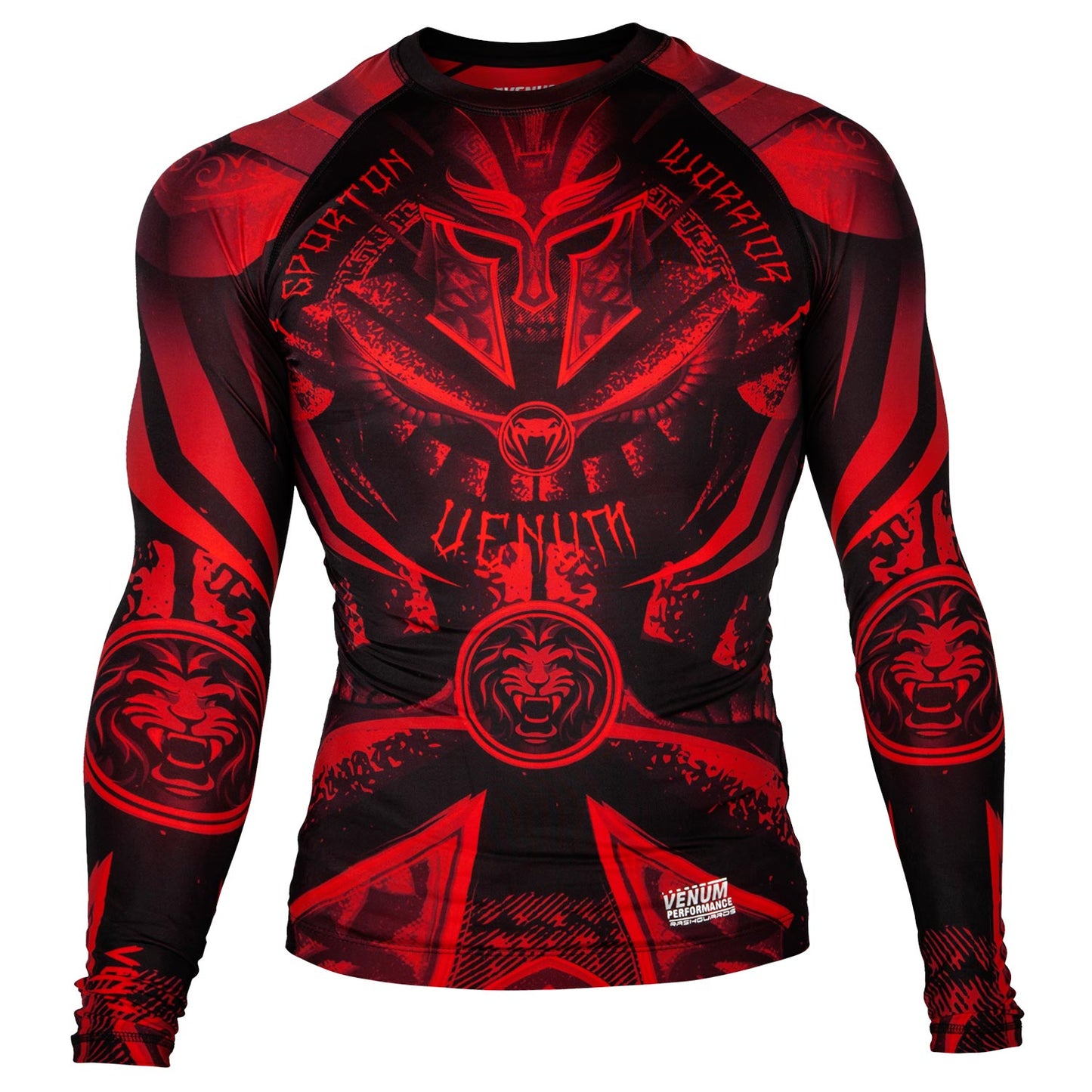 Rashguard  Venum Gladiator 3.0 - Nero/Rosso - Maniche lunghe