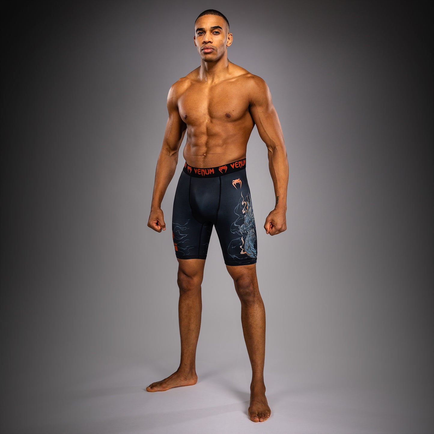 Venum Thunder Dragon Pantaloncini a Compressione – Nero/Grigio/Rame