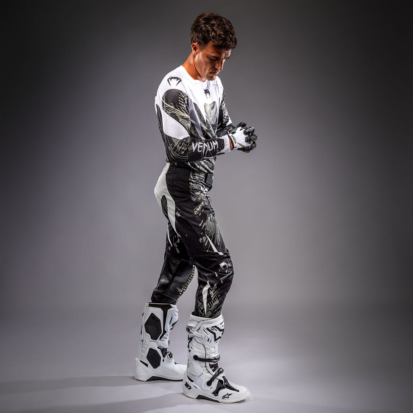 Venum MX Elite Maglia da Motorsports - Nero/Sabbia
