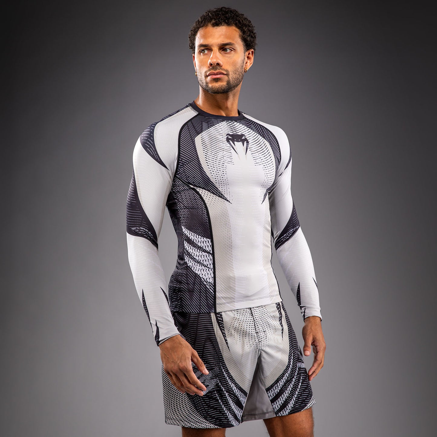 Venum Galactic 3.0 Rashguard a Maniche Lunghe - Bianco Sporco/Nero