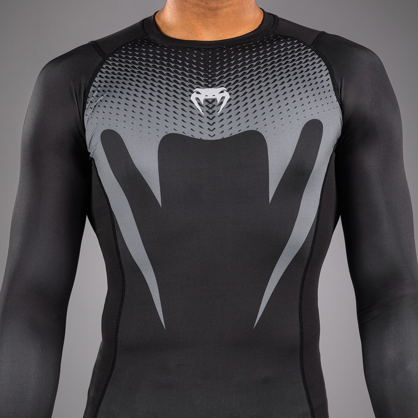 Venum No Gi Rashguards - Nero/Grigio Argento