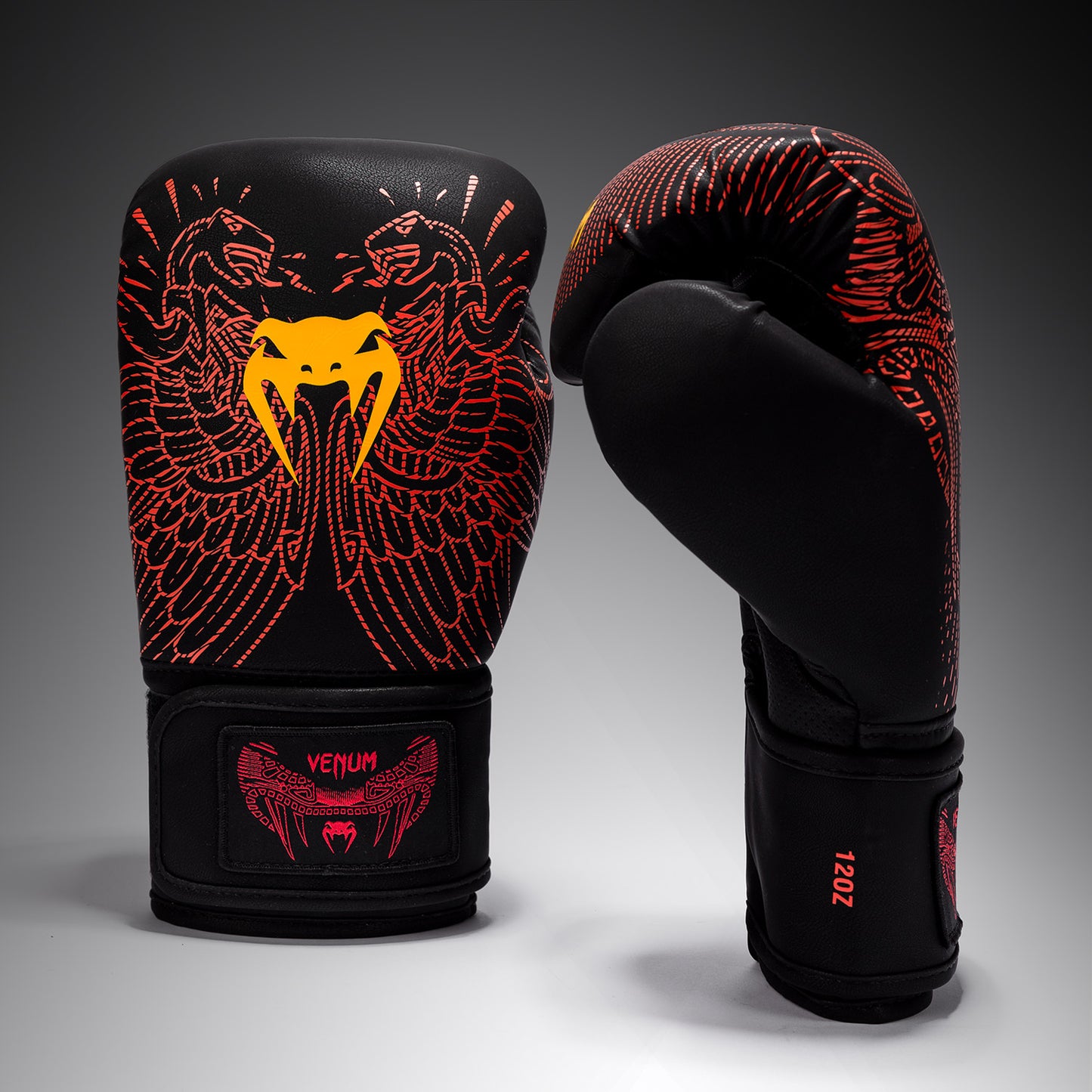 Venum Quetzal Fury Guanti da Boxe - Nero/Rosso Fury/Arancione