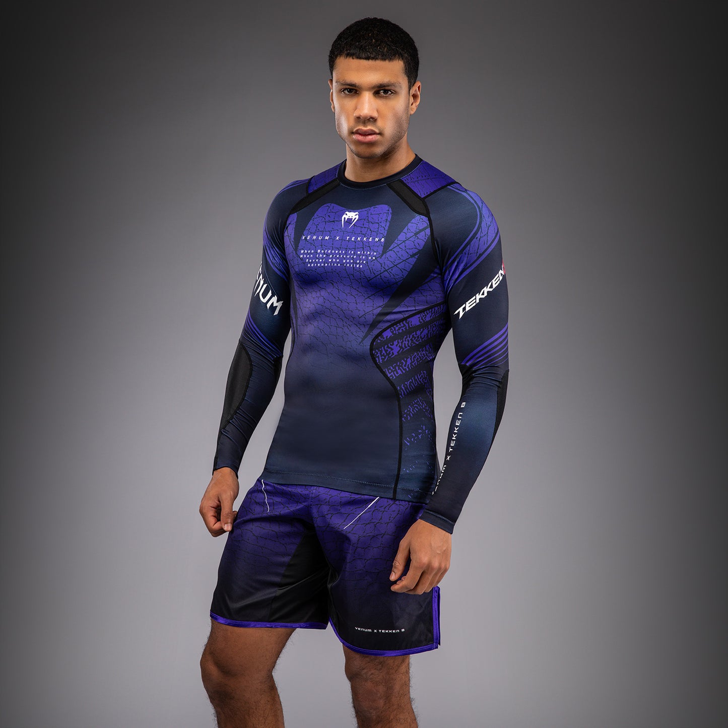 Venum x TEKKEN 8 Rashguard a Maniche Lunghe - Kazuya - Nero/Viola