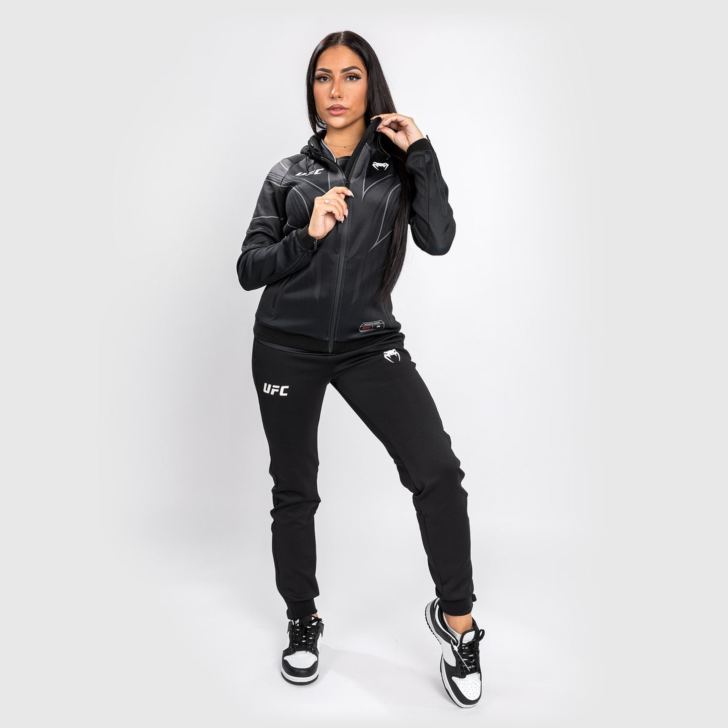 Felpa con cappuccio UFC Venum Authentic Fight Night 2.0 Donna - Nero