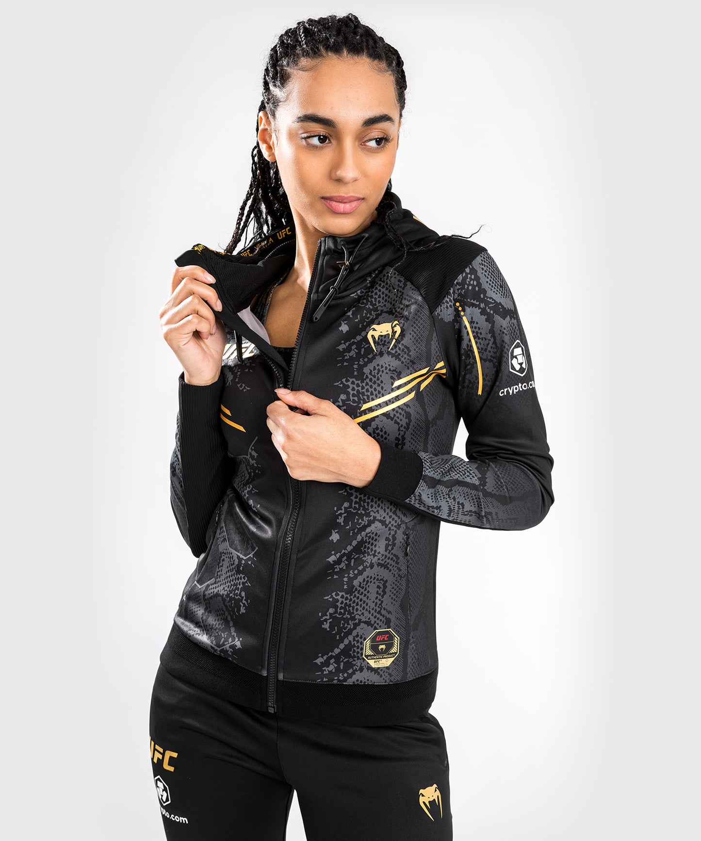 UFC Adrenaline by Venum Authentic Fight Night Felpa con cappuccio Walkout da Donna - Champion