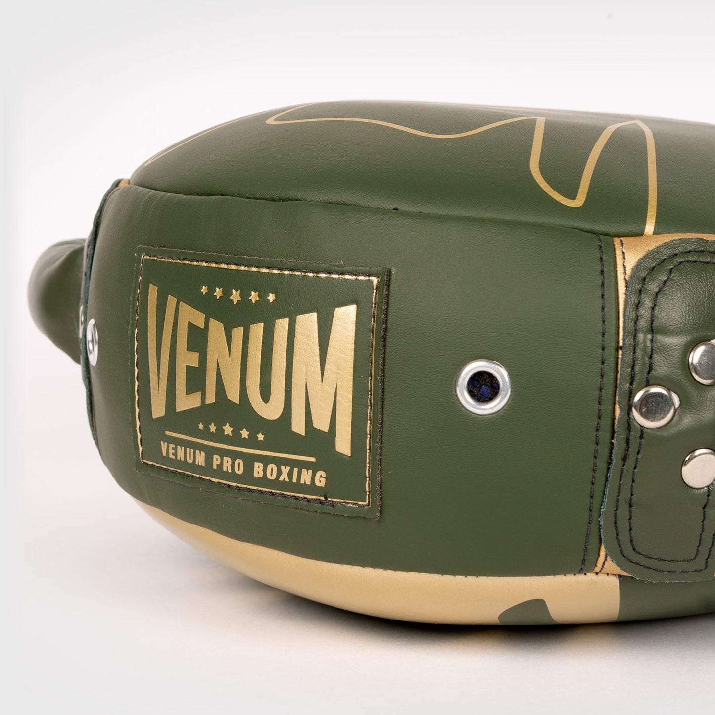 PRO BOXING GEAR PICCOLO PAD ROTONDO IN MICROFIBRA DI QUALITÀ - Khaki/Oro