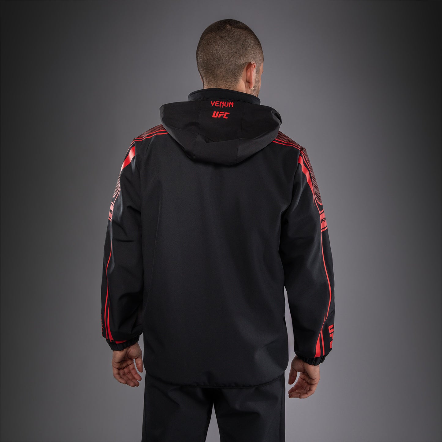 Venum UFC Unity by Venum Authentic Fight Week Felpa con Cappuccio e Zip da Uomo - Nero