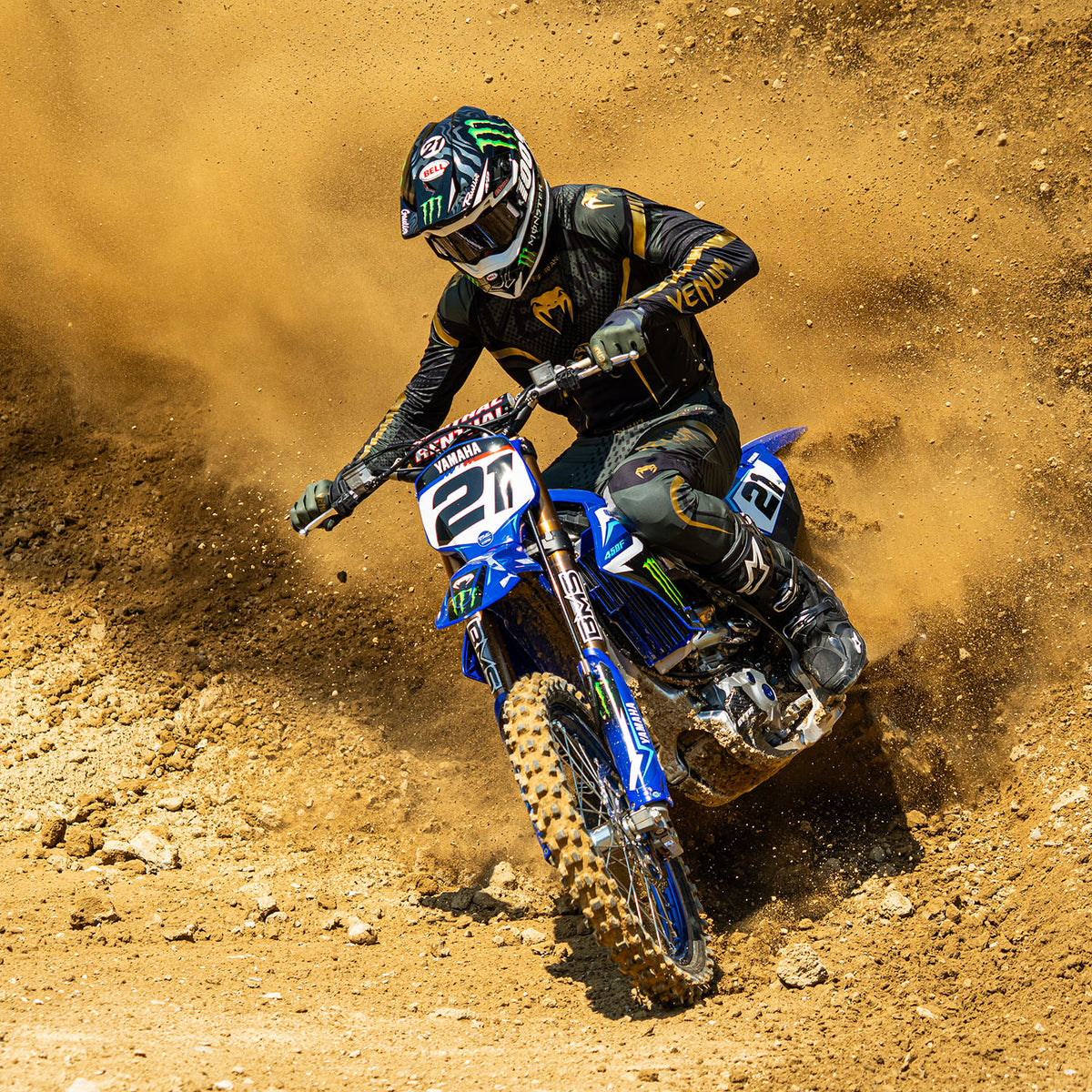 Venum MX Challenger Maglia da Motorsports - Nero/Verde/Oro