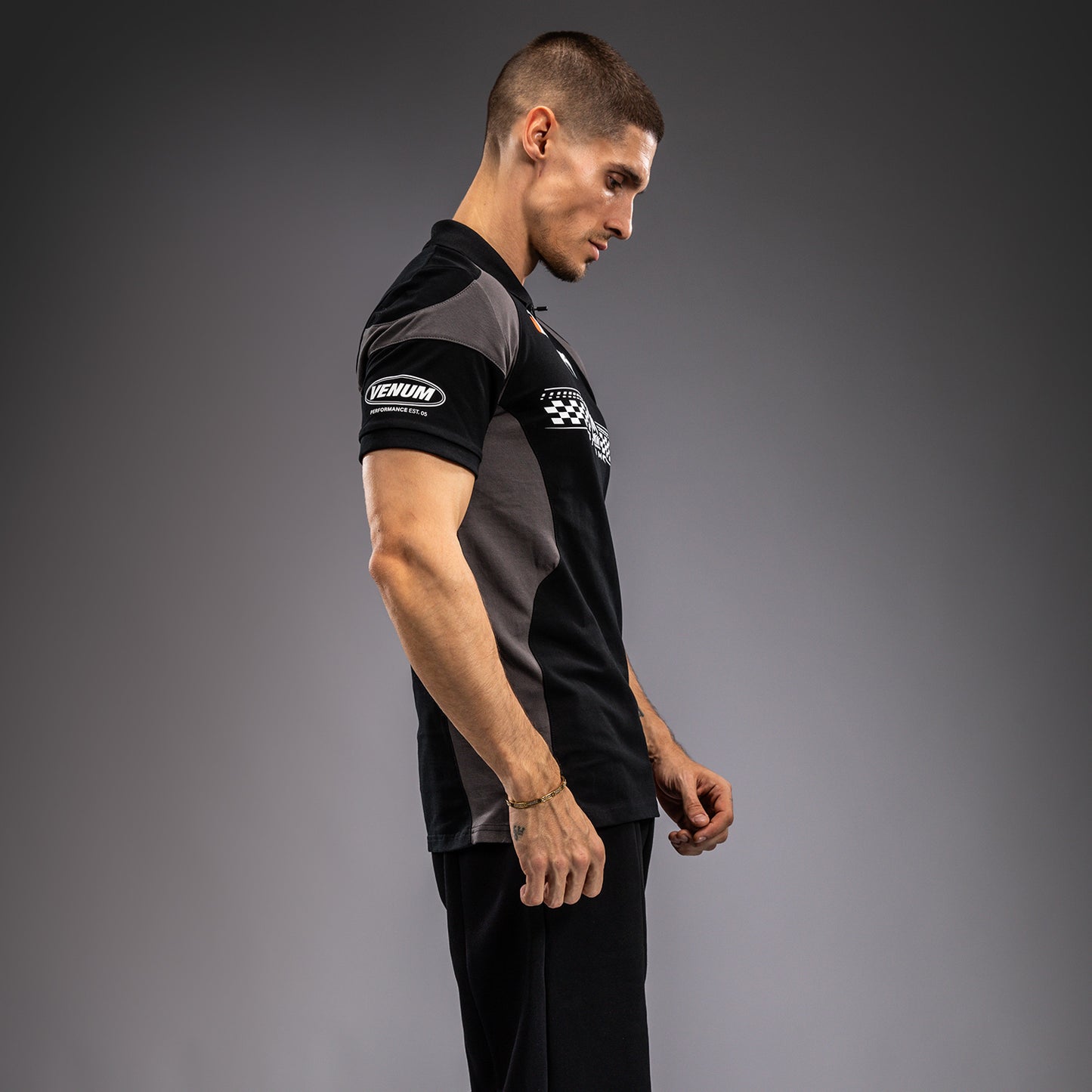 Venum Motorsport Polo in Cotone - Nero Profondo