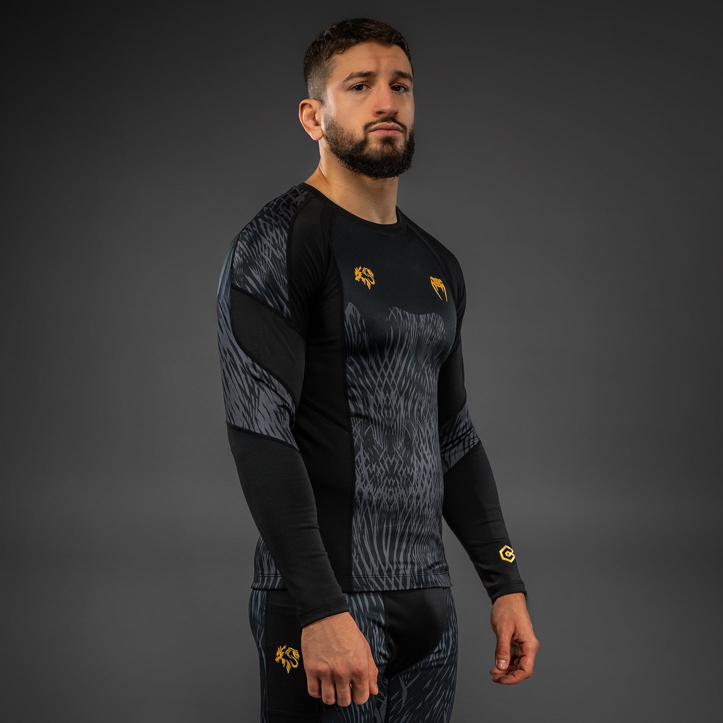 Venum x Chimaev Rashguard a Maniche Lunghe - Nero/Grigio