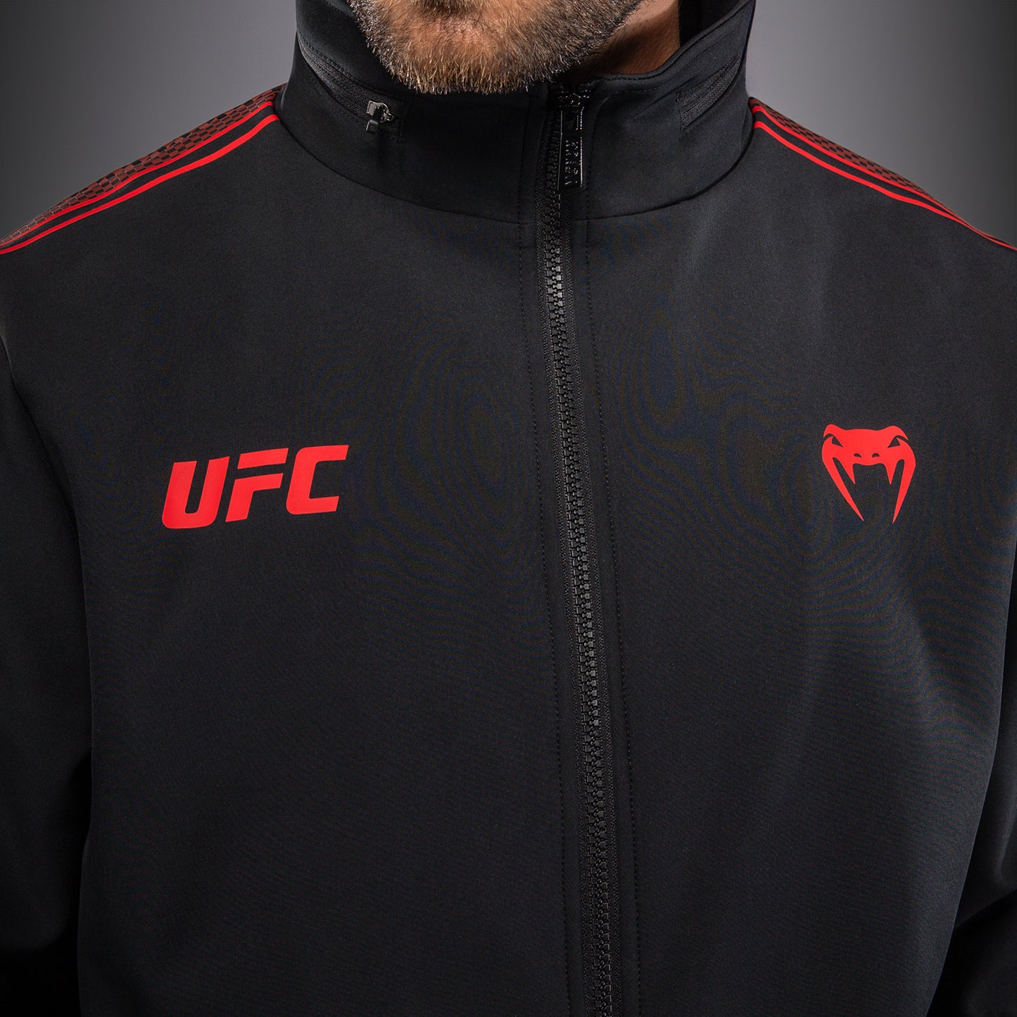 Venum UFC Unity by Venum Authentic Fight Week Felpa con Cappuccio e Zip da Uomo - Nero