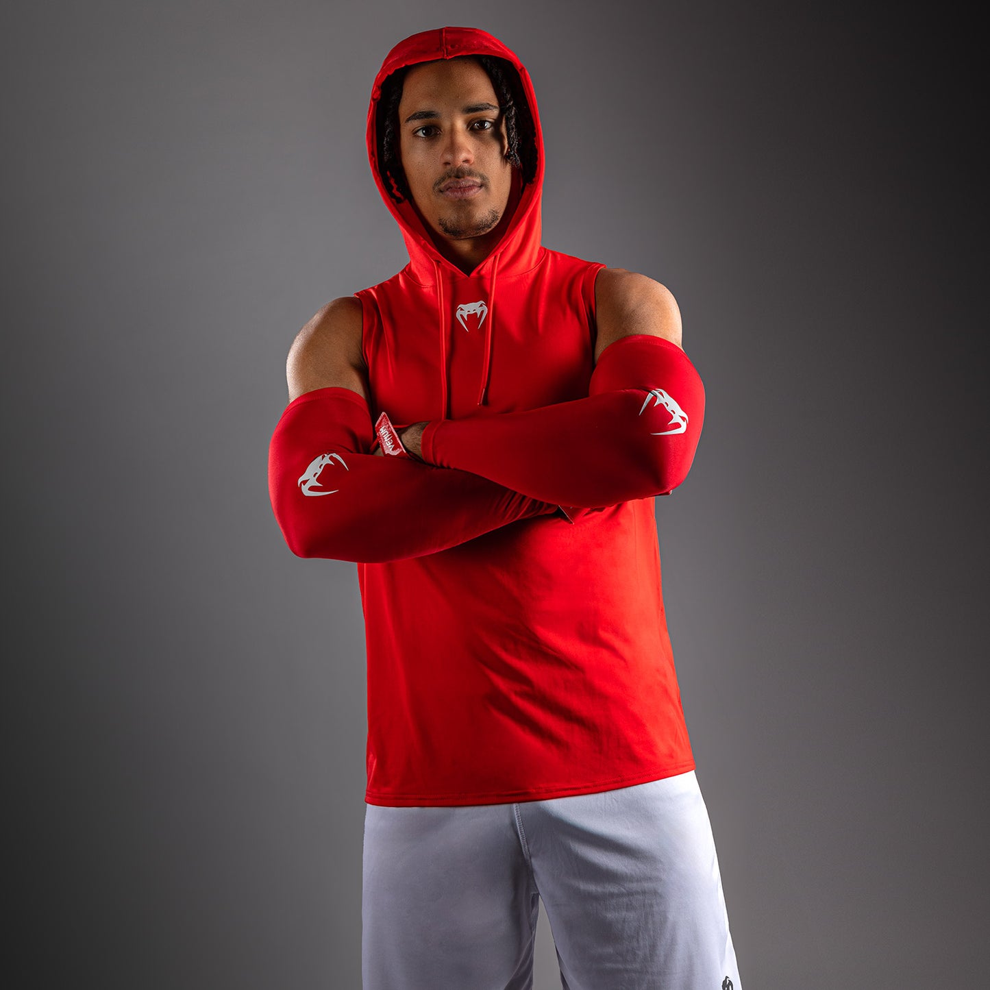 Venum Elite Felpa con Cappuccio Senza Maniche Dry Tech - Rosso