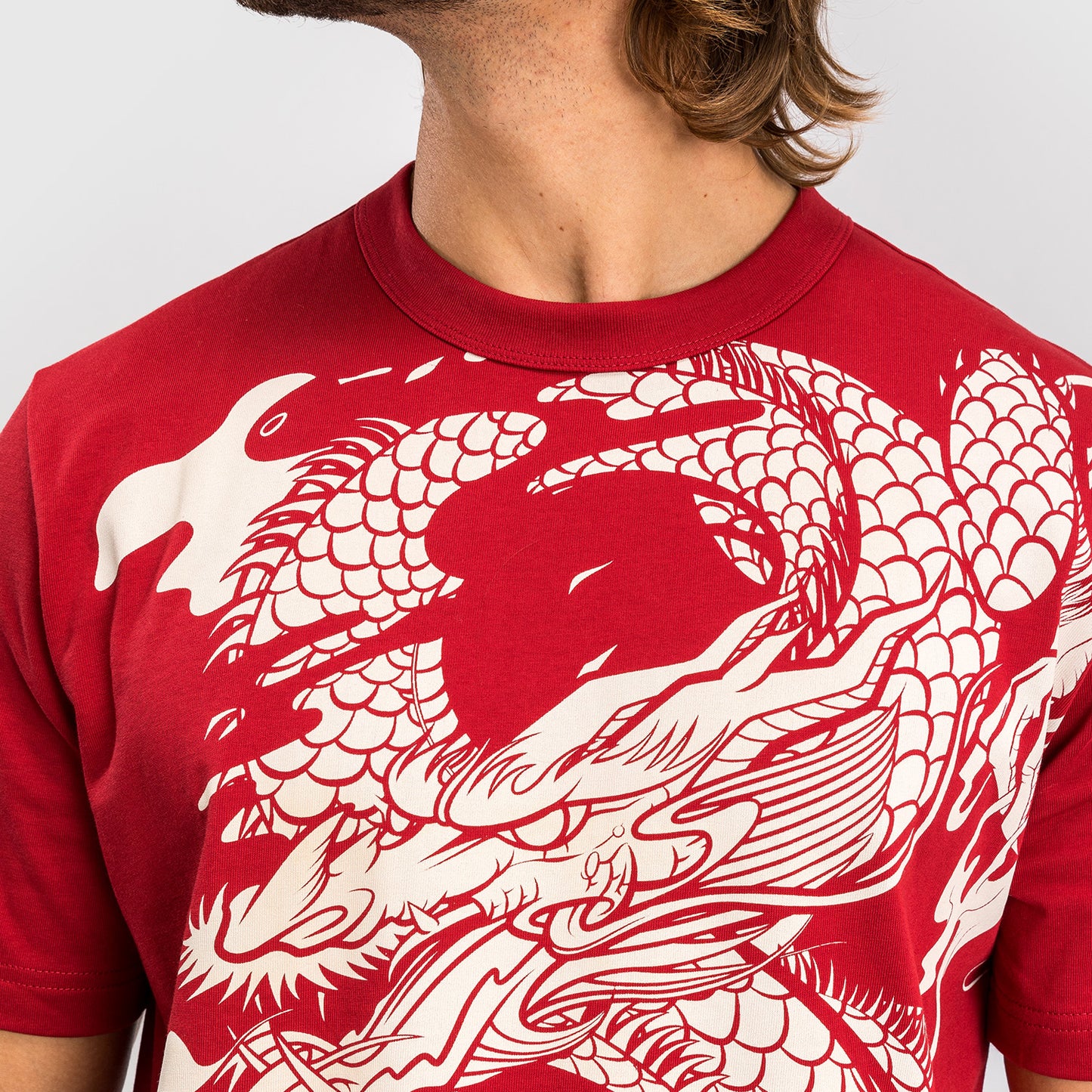 Venum Dragon’s Flight Maglietta da uomo - Rosso Ciliegia/Bianco Crema