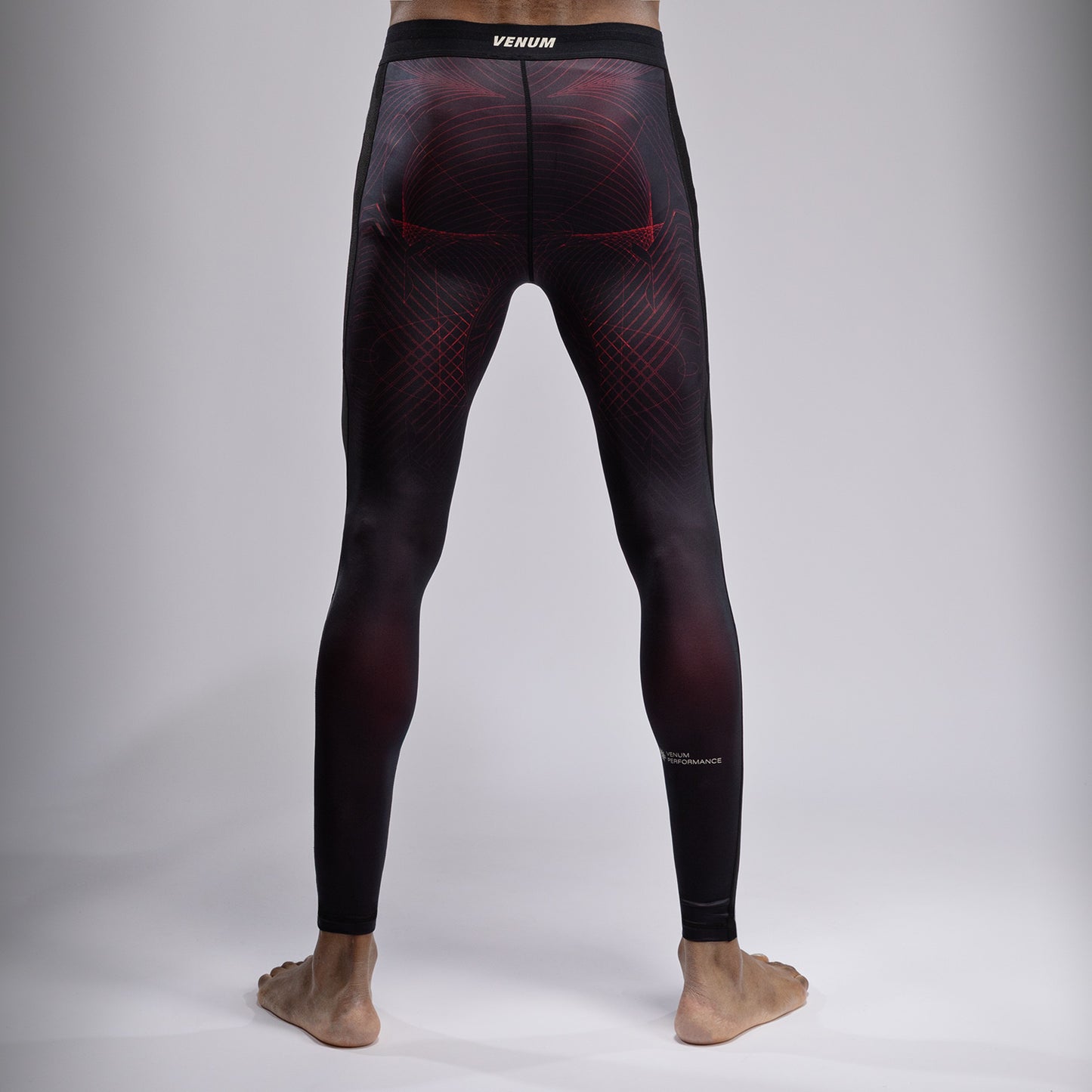 Venum G-Fit Air Pantaloni a compressione - Nero Profondo/Rosso Fuoco