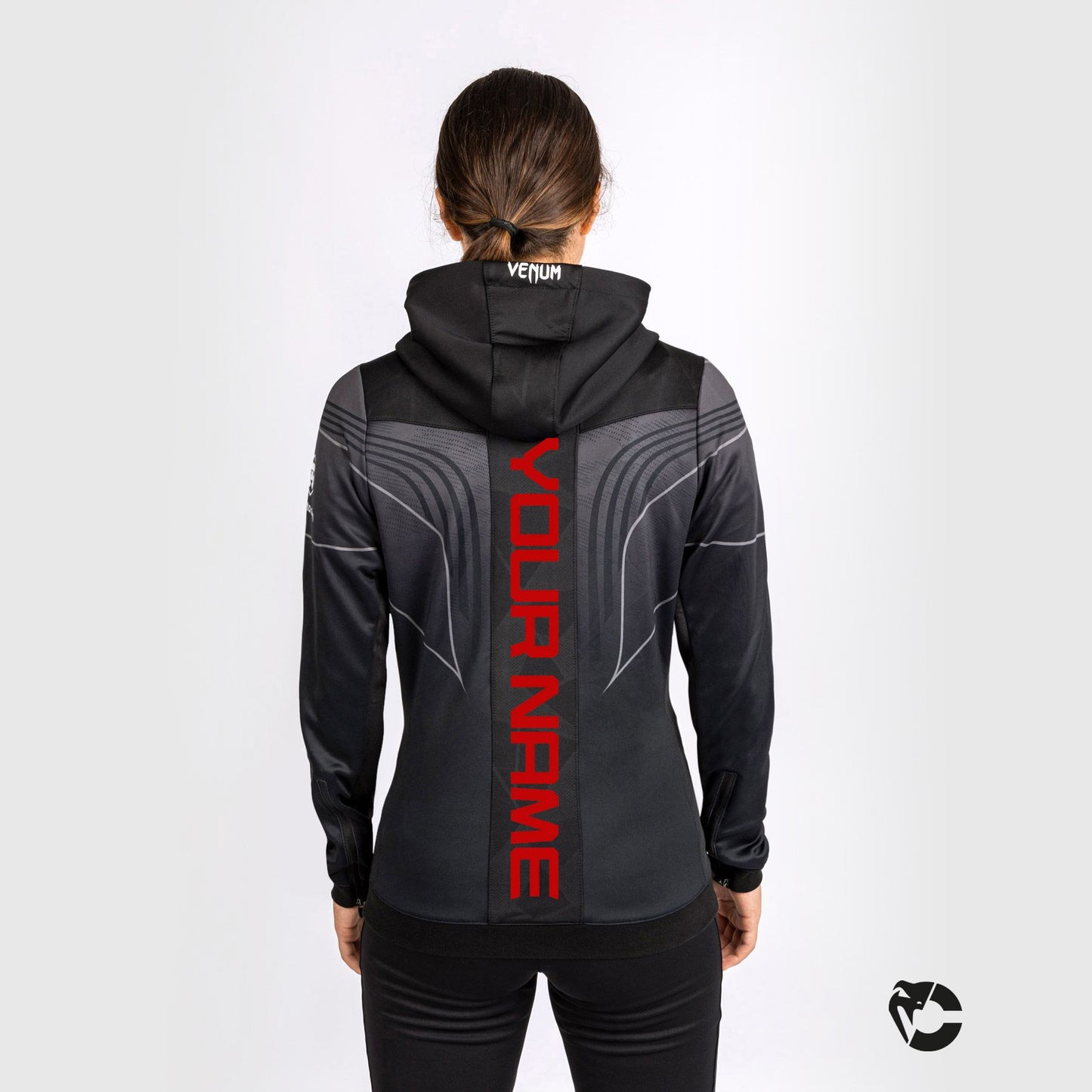Felpa con cappuccio UFC Venum personalizzata Authentic Fight Night 2.0 Donna - Nero