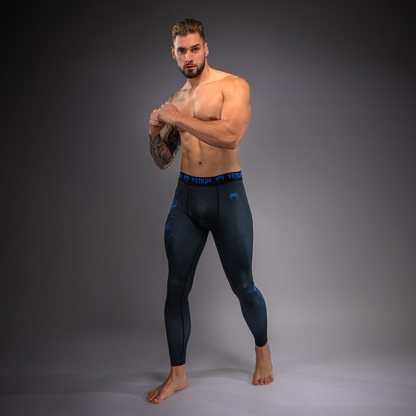 Venum Thunder Dragon Pantaloni a Compressione – Nero/Blu Reale