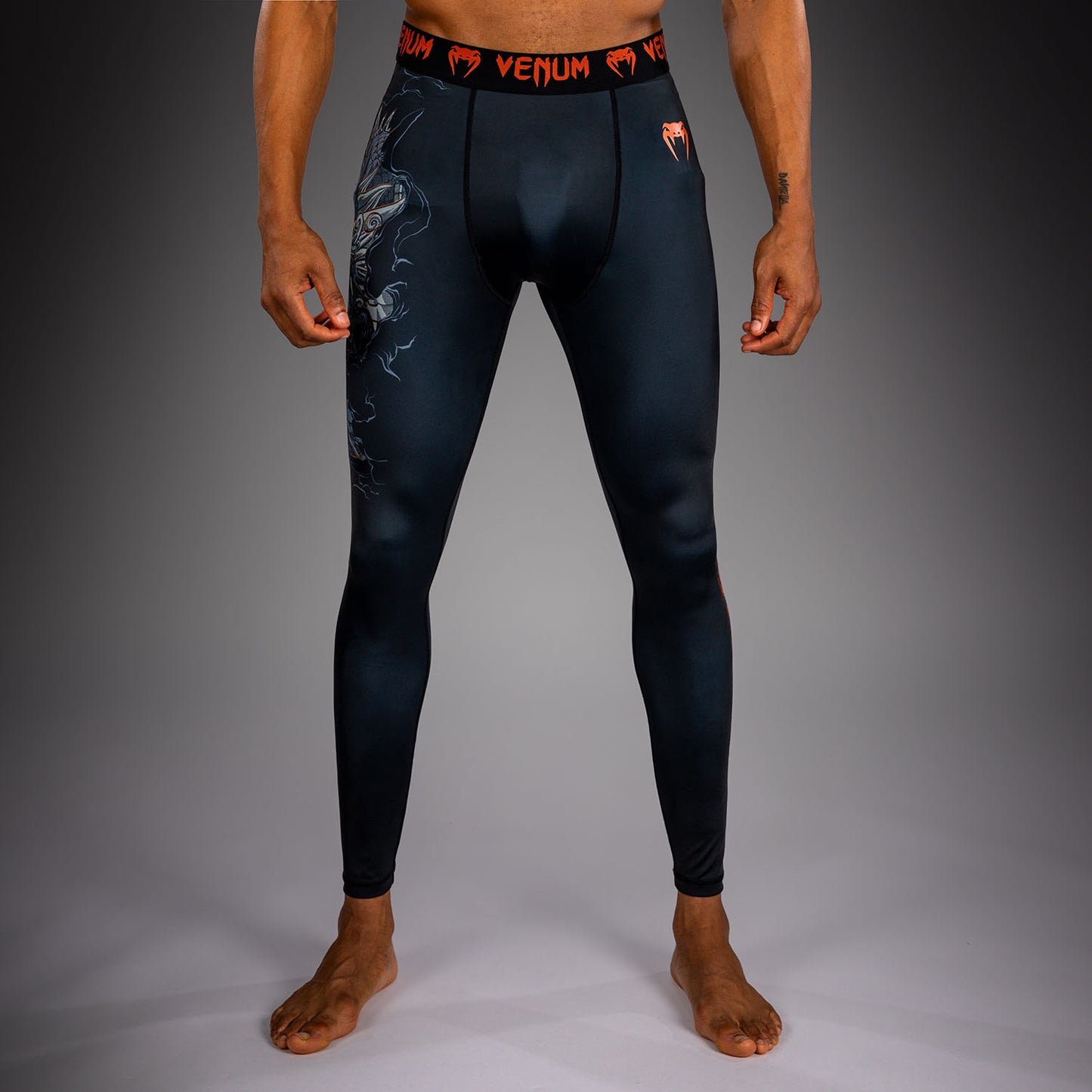 Venum Thunder Dragon Pantaloni a Compressione – Nero/Grigio/Rame