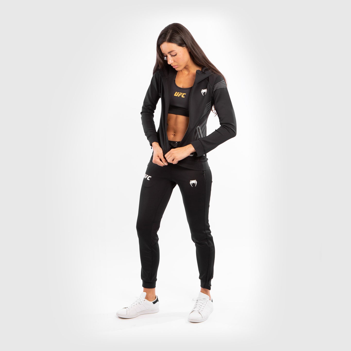 Felpa Con Cappuccio Walkout Donna Personalizzata UFC Venum Authentic Fight Night - Nero