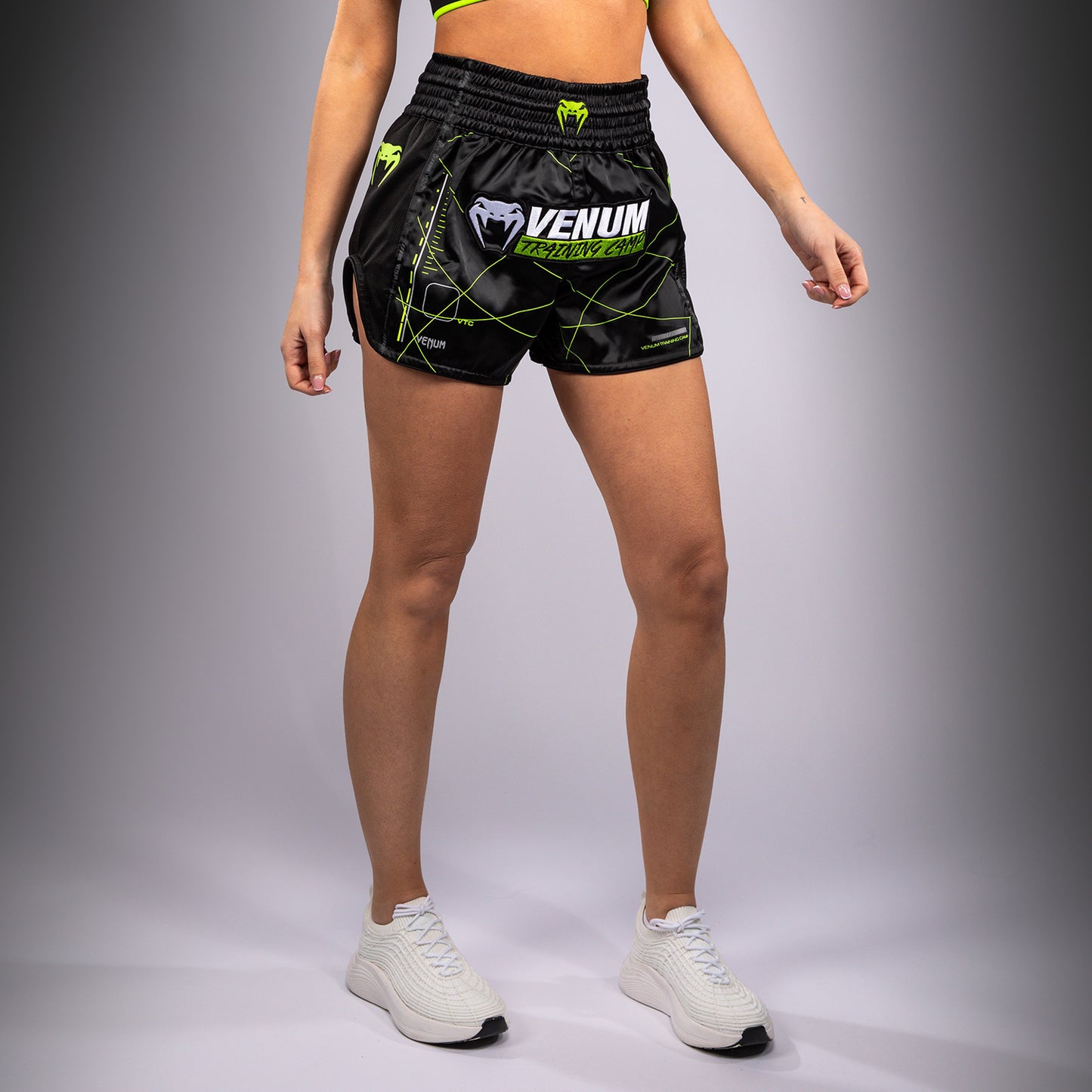 Venum Training Camp 4.0 Pantaloncini Muay Thai - Nero/Verde chiaro