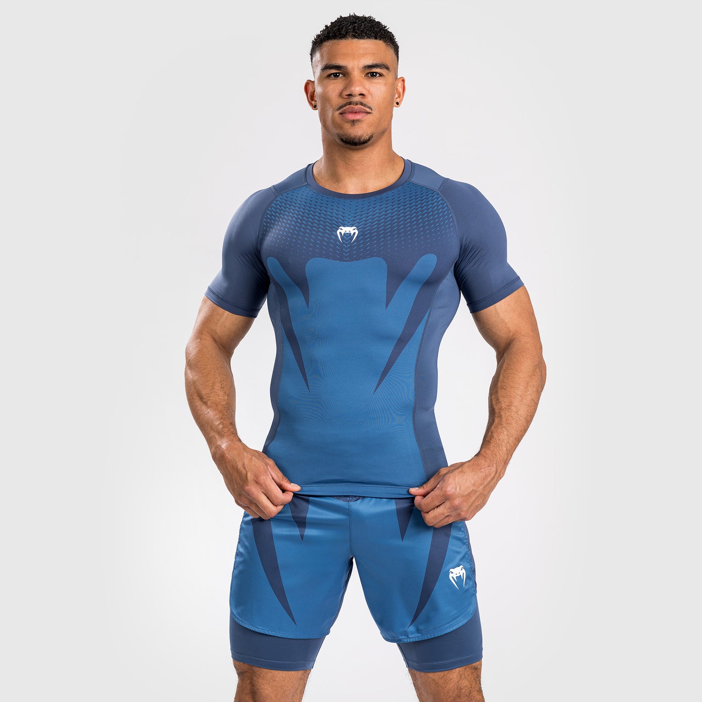 Venum Attack Rashguard a Maniche Corte da Uomo - Blu navy